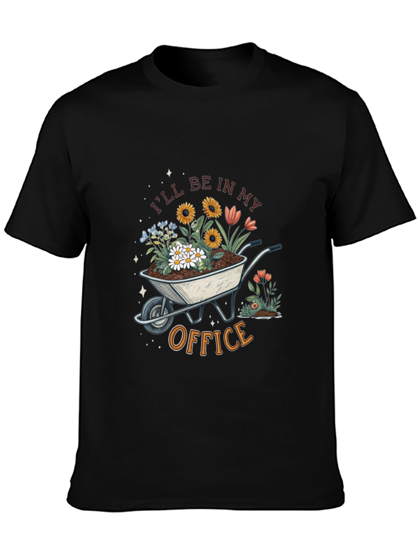 Black Gardening T-Shirt - I'll Be In My Office view 3