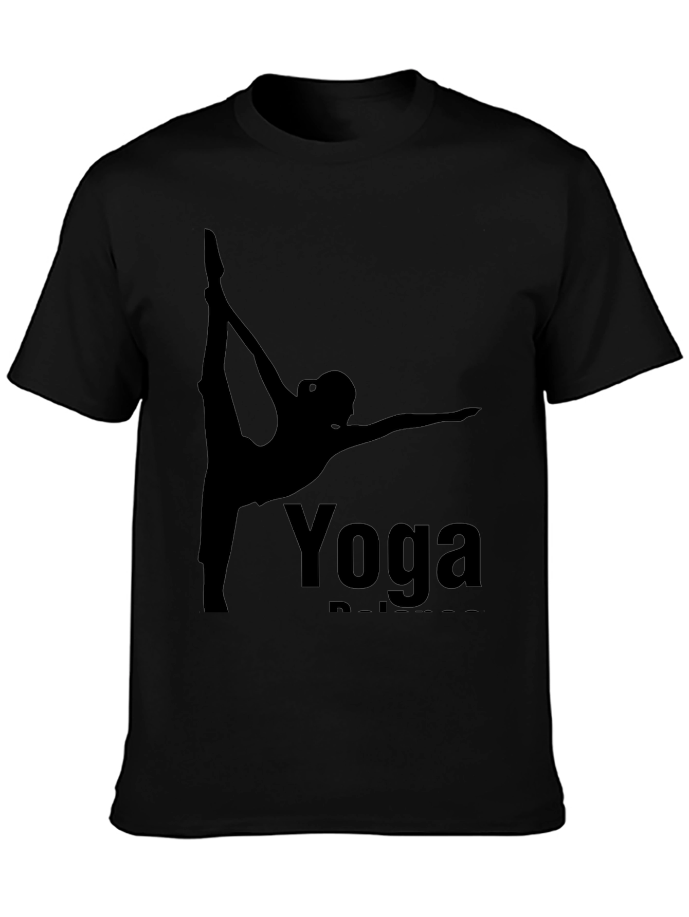 Black Yoga Balance Black T-Shirt view 3