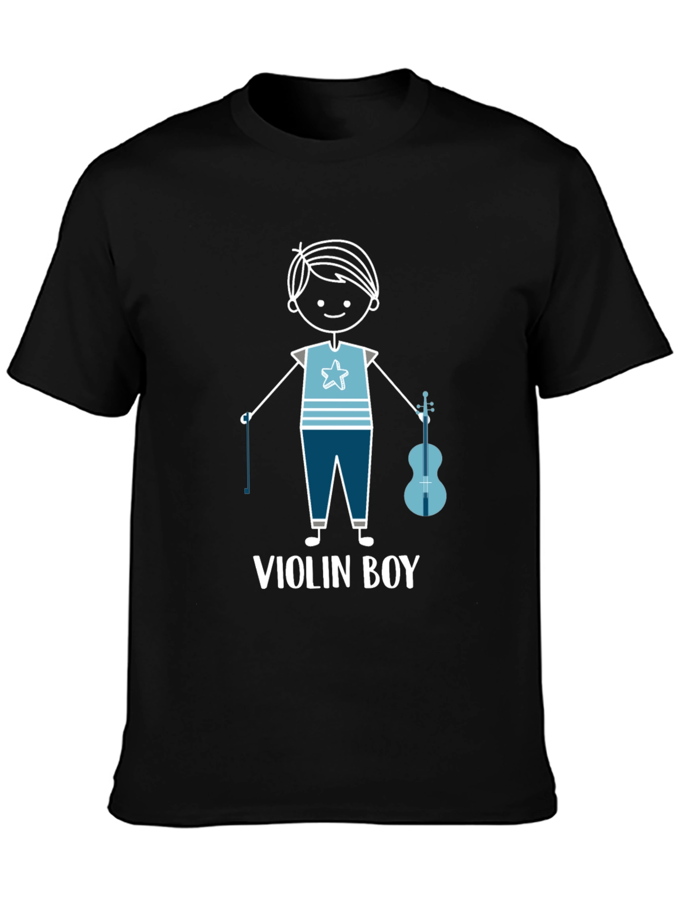 Black Violin Boy Graphic T-Shirt - Musician Tee view 3