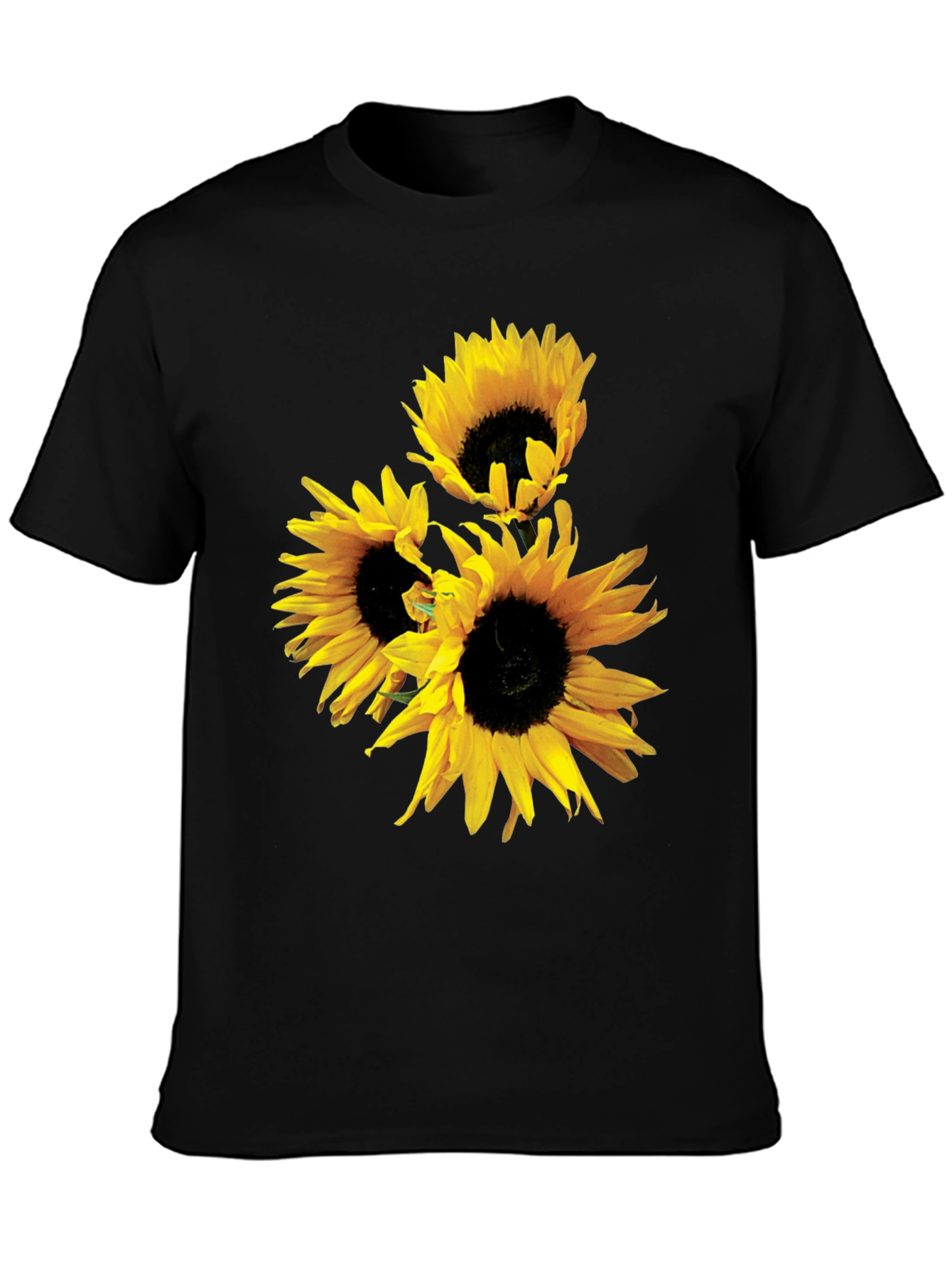 Black Sunflower Graphic Tee - Black Cotton Blend view 3