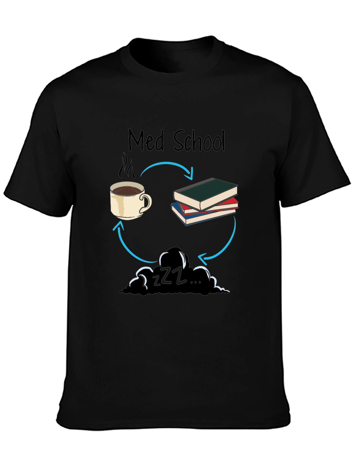 Black Med School Cycle T-Shirt view 3