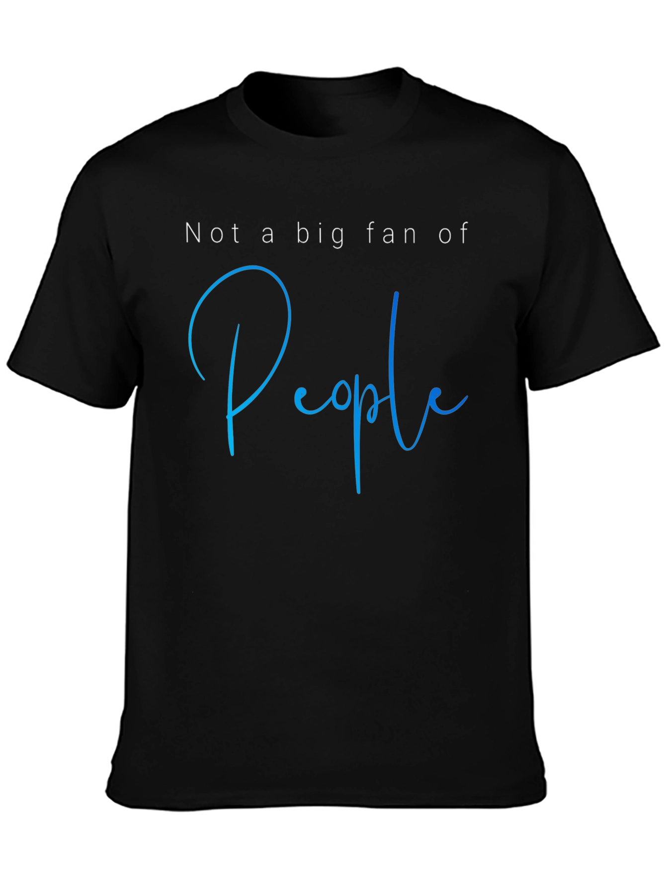 Black Not a Big Fan of People Graphic Tee view 3