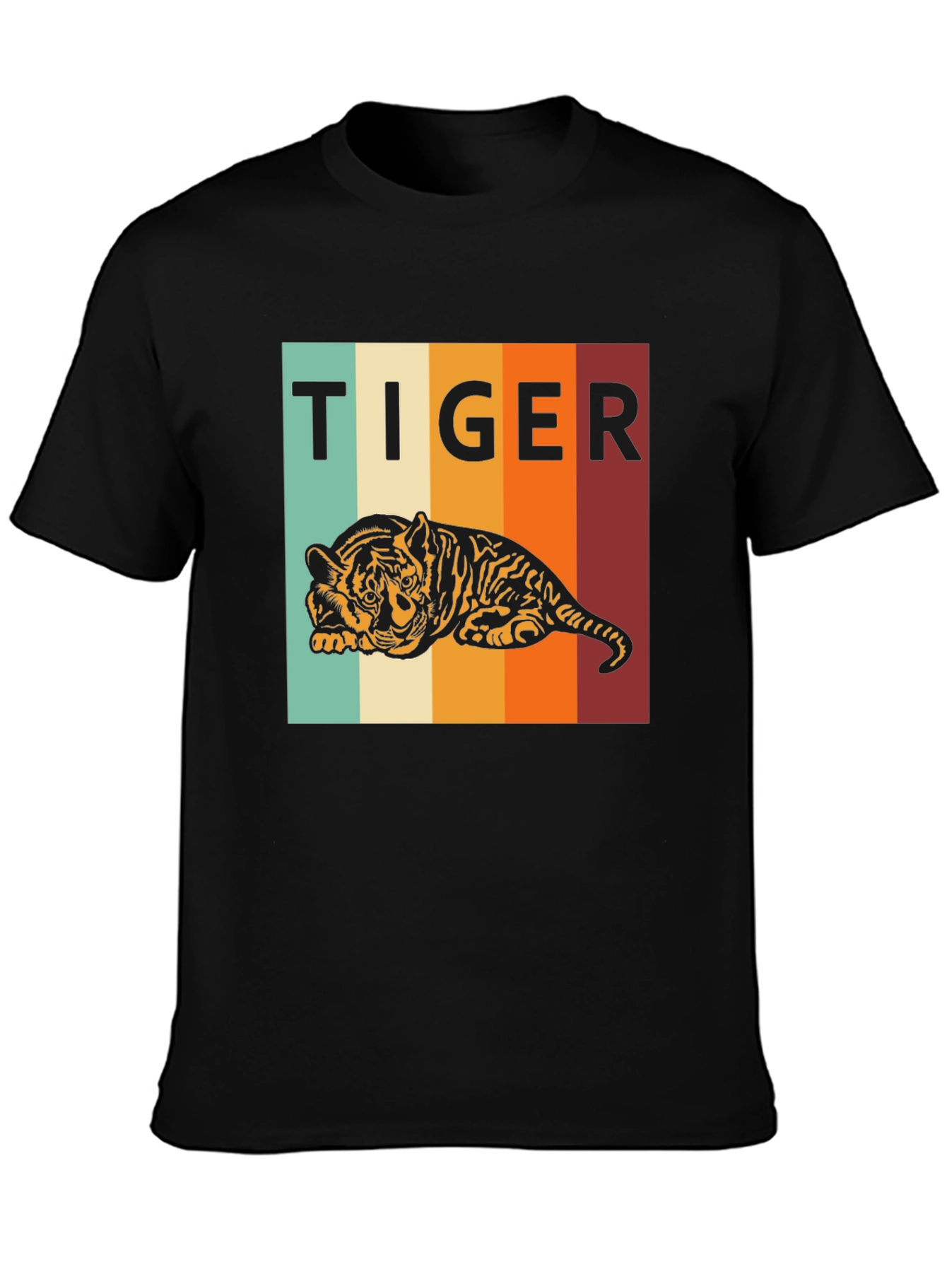 Black Retro Tiger Graphic Tee - Comfort Fit view 3