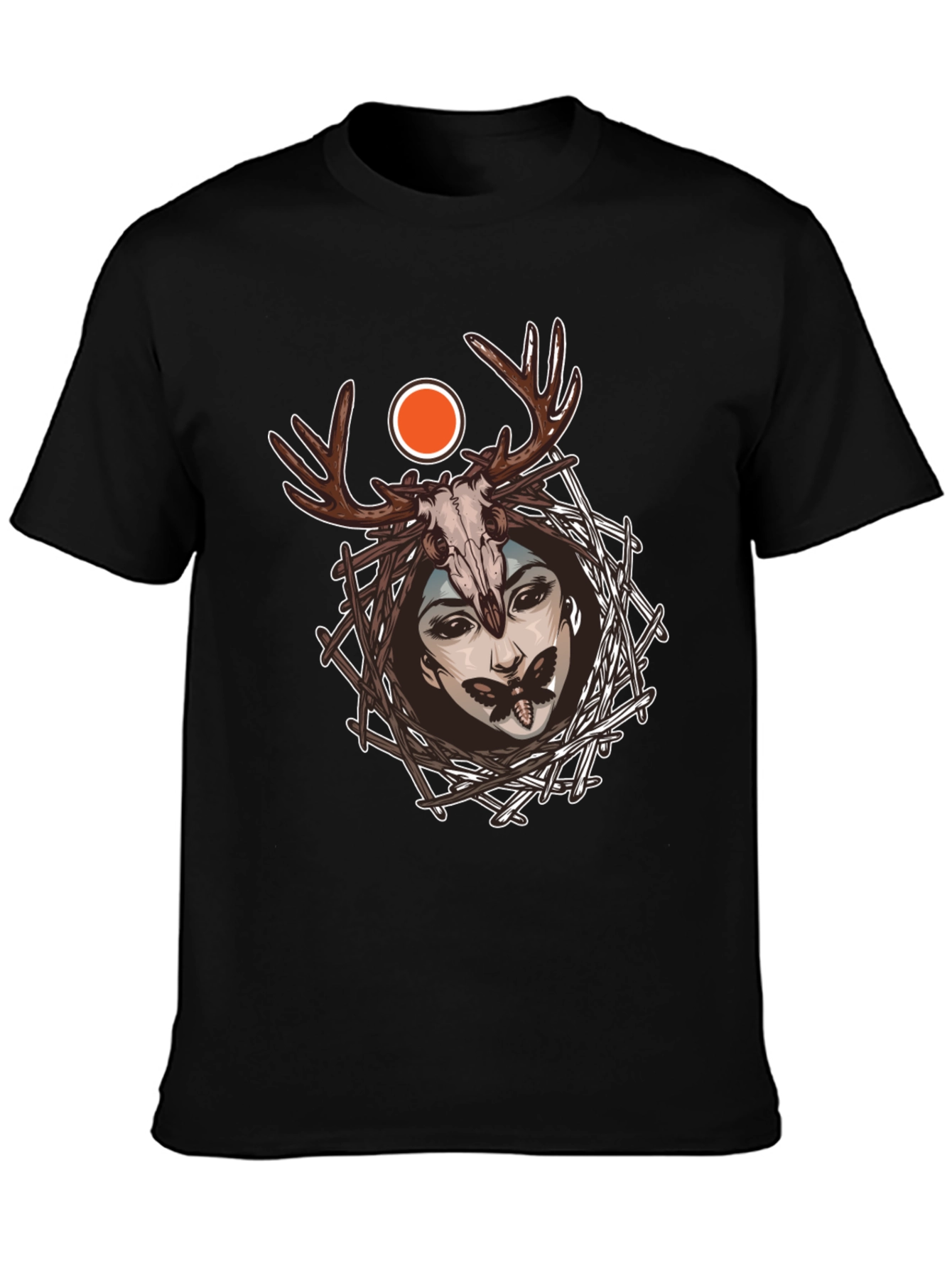 Mystic Skull & Antler Graphic T-Shirt - 3