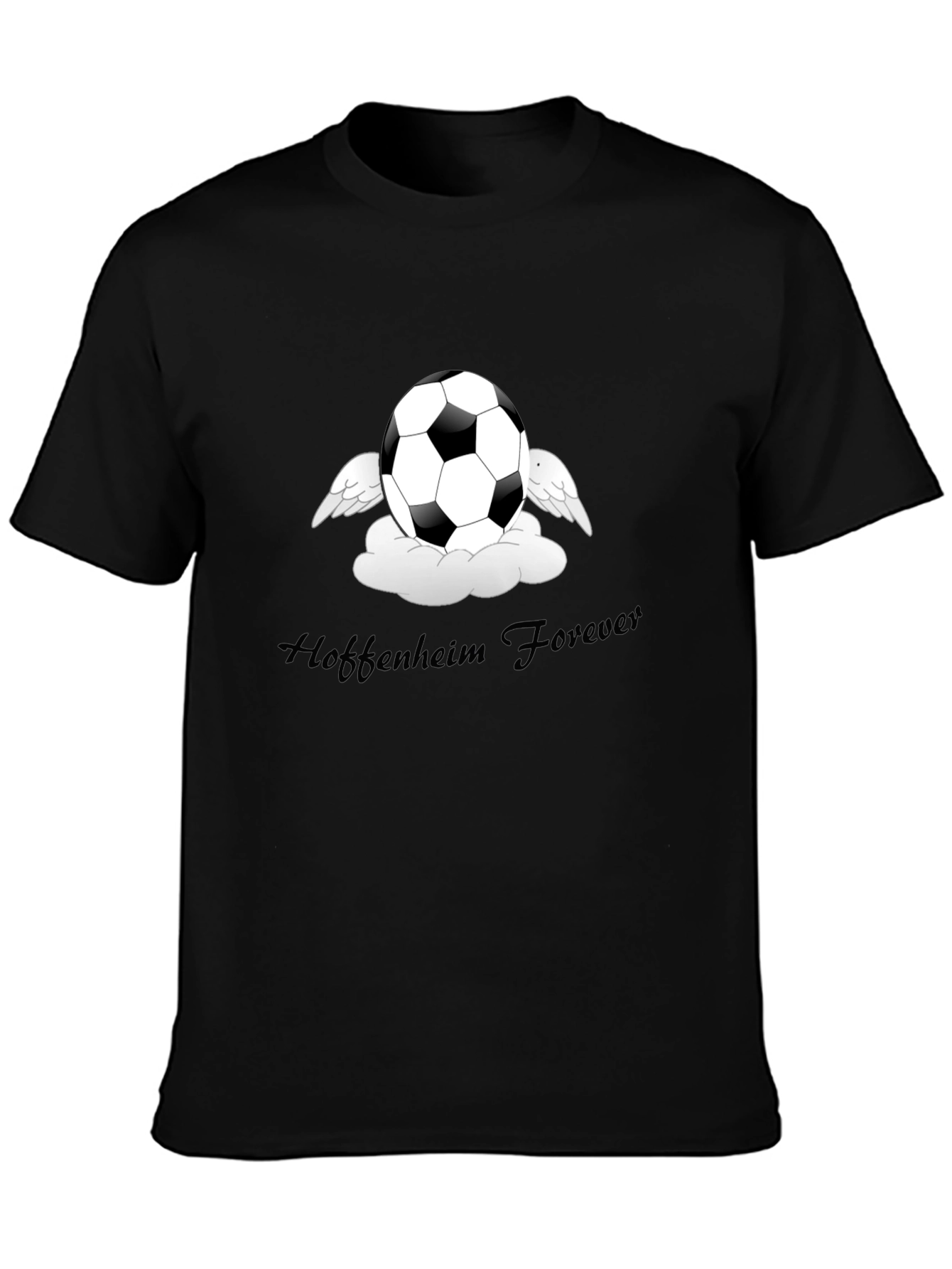 Black Soccer Angel Black T-Shirt - Hoffenheim Forever Fan Tee view 3