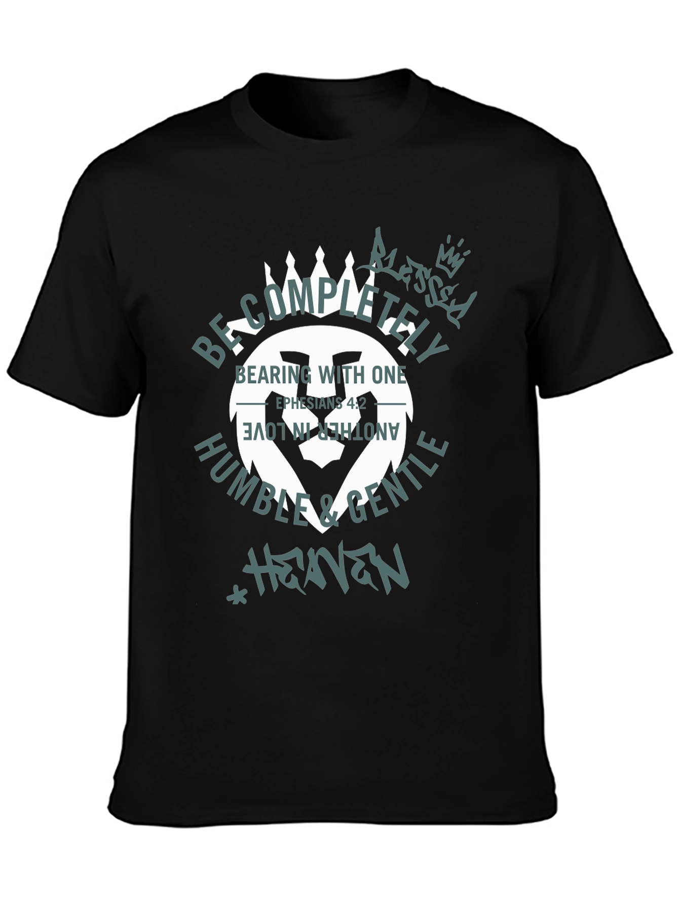 Black Faith-Inspired Lion T-Shirt view 3