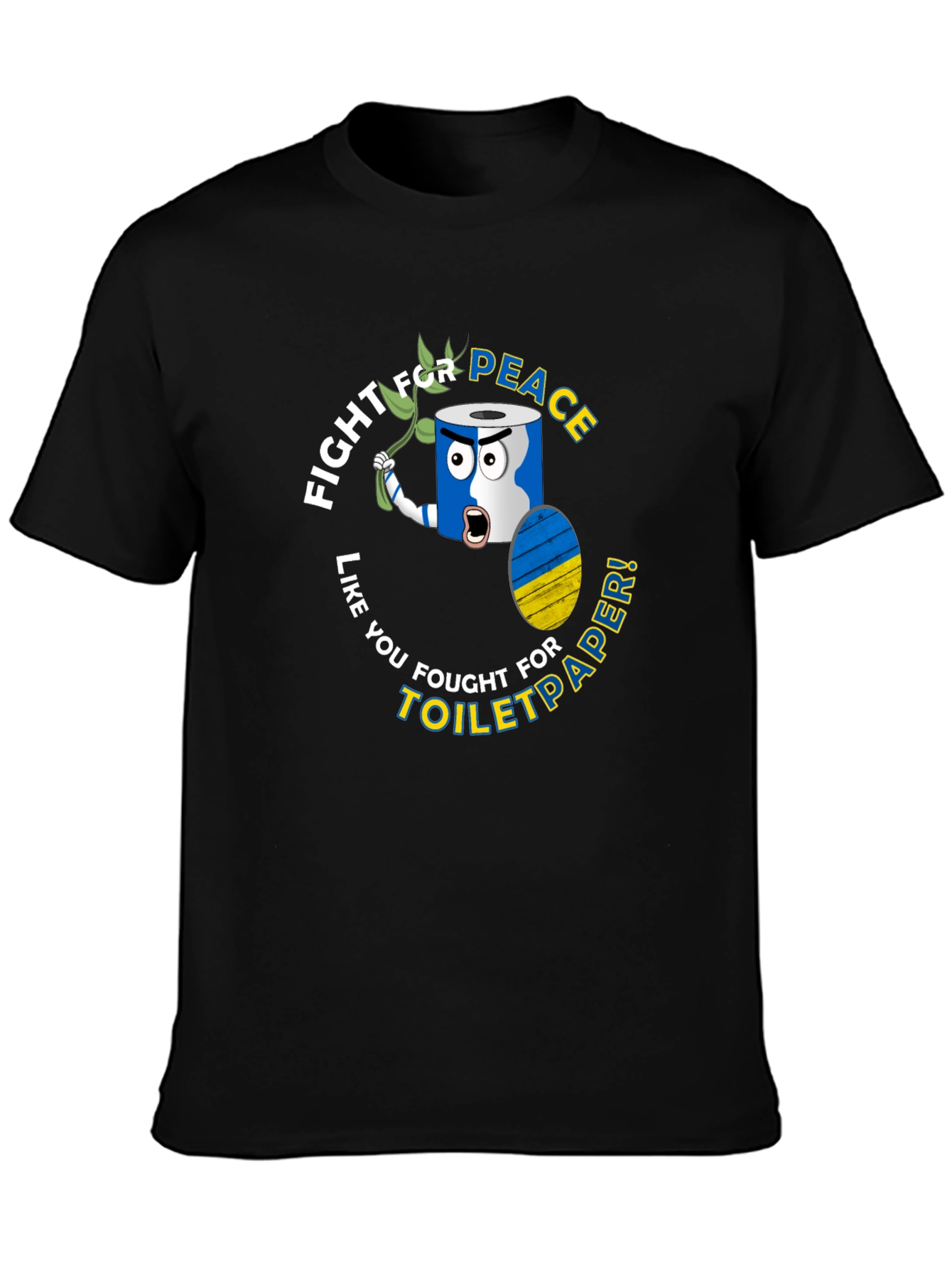 Black Fight for Peace Toilet Paper T-Shirt view 3