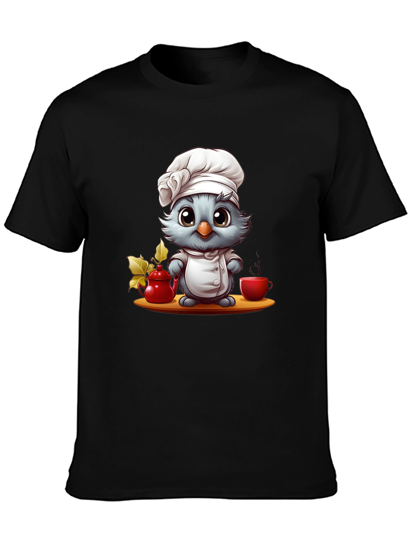 Black Chef Bird Graphic T-Shirt - Cute & Comfortable Tee view 3