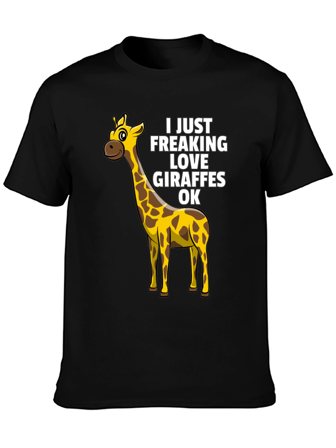 Black Giraffe Lover T-Shirt - Funny Graphic Tee view 3