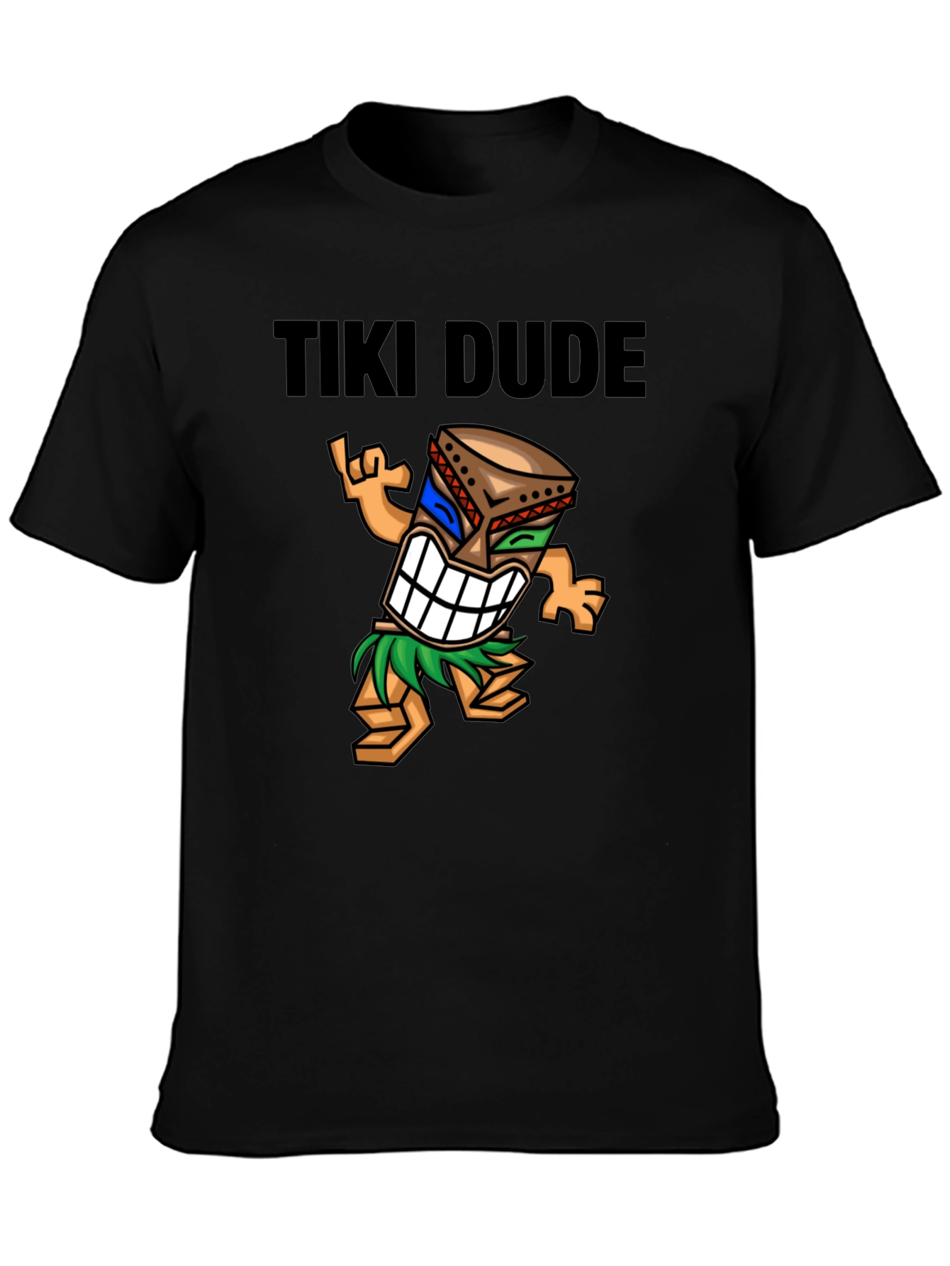 Black Tiki Dude Black T-Shirt view 3