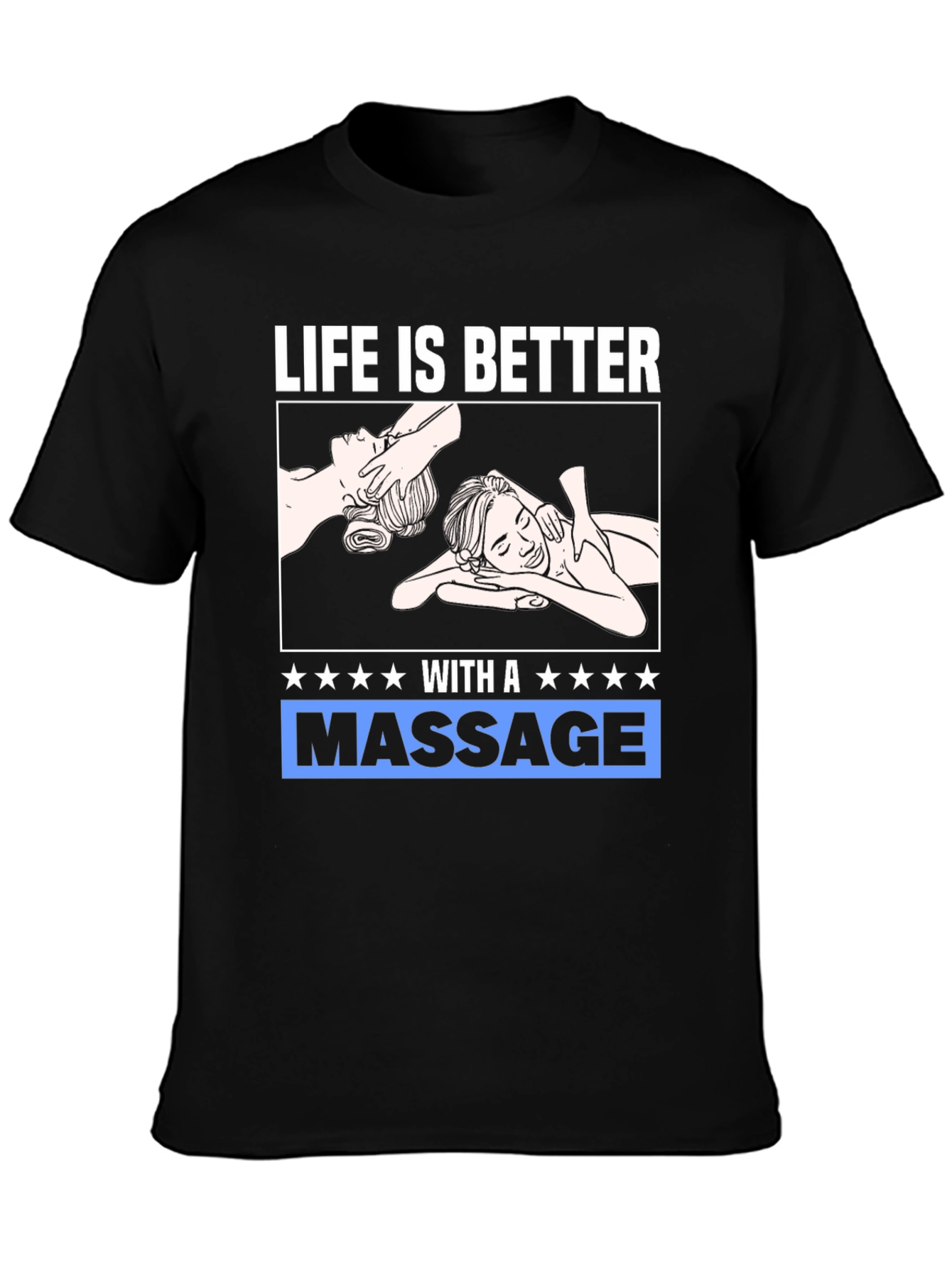 Black Relaxation Massage T-Shirt view 3