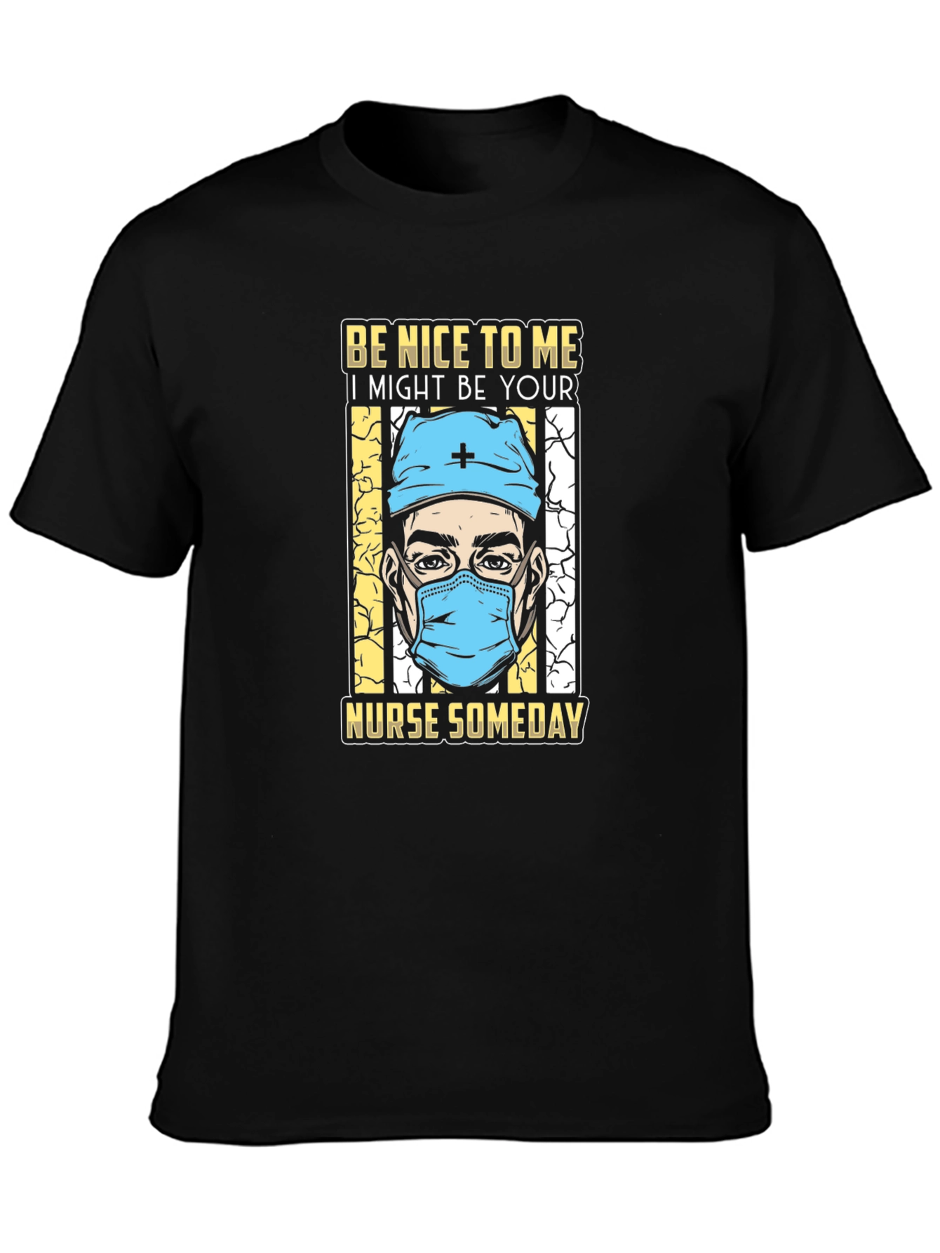Black Be Nice To Me Nurse T-Shirt view 3