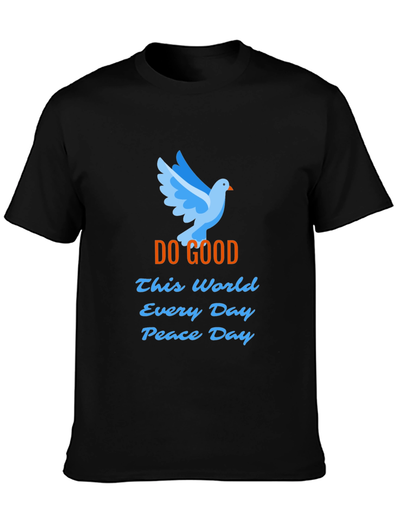 Black Peace Dove Graphic T-Shirt - Do Good Peace Day view 3