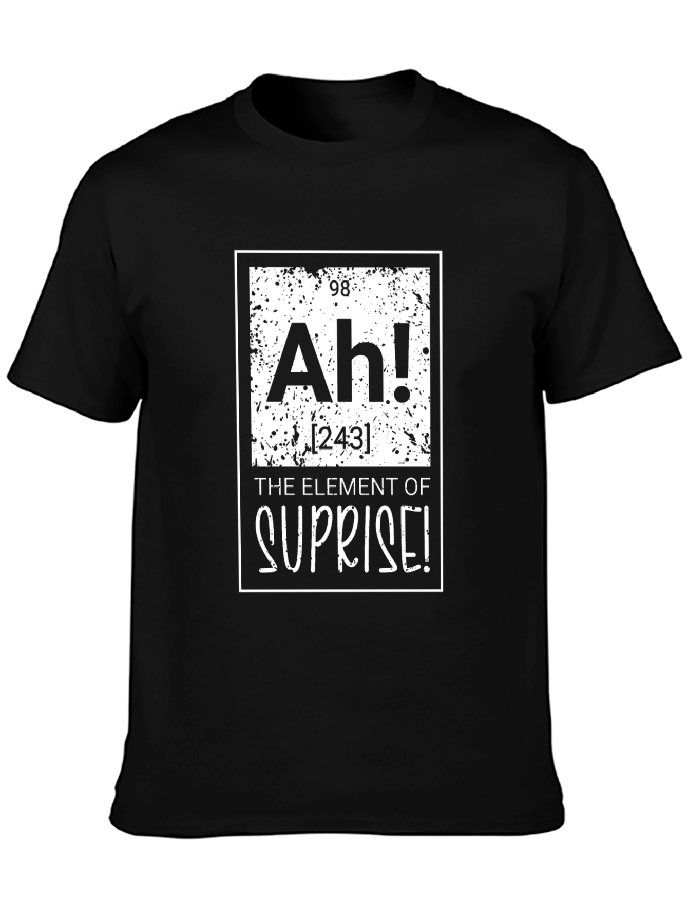 Black Ah! Element of Surprise Black Graphic T-Shirt view 3