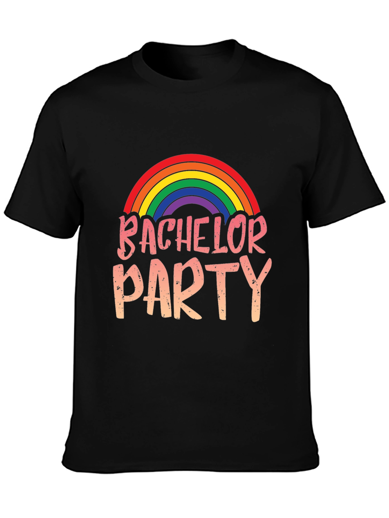 Black Bachelor Party Rainbow Graphic Tee view 3