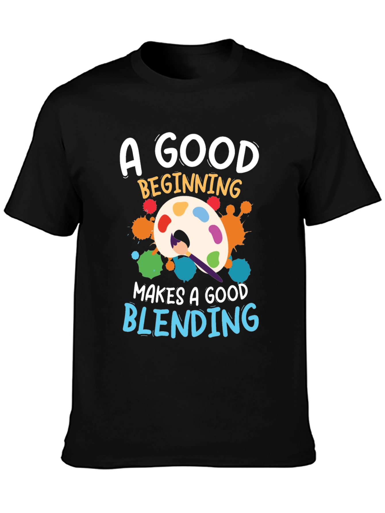 Black Artist Palette T-Shirt: A Good Beginning, Blending view 3