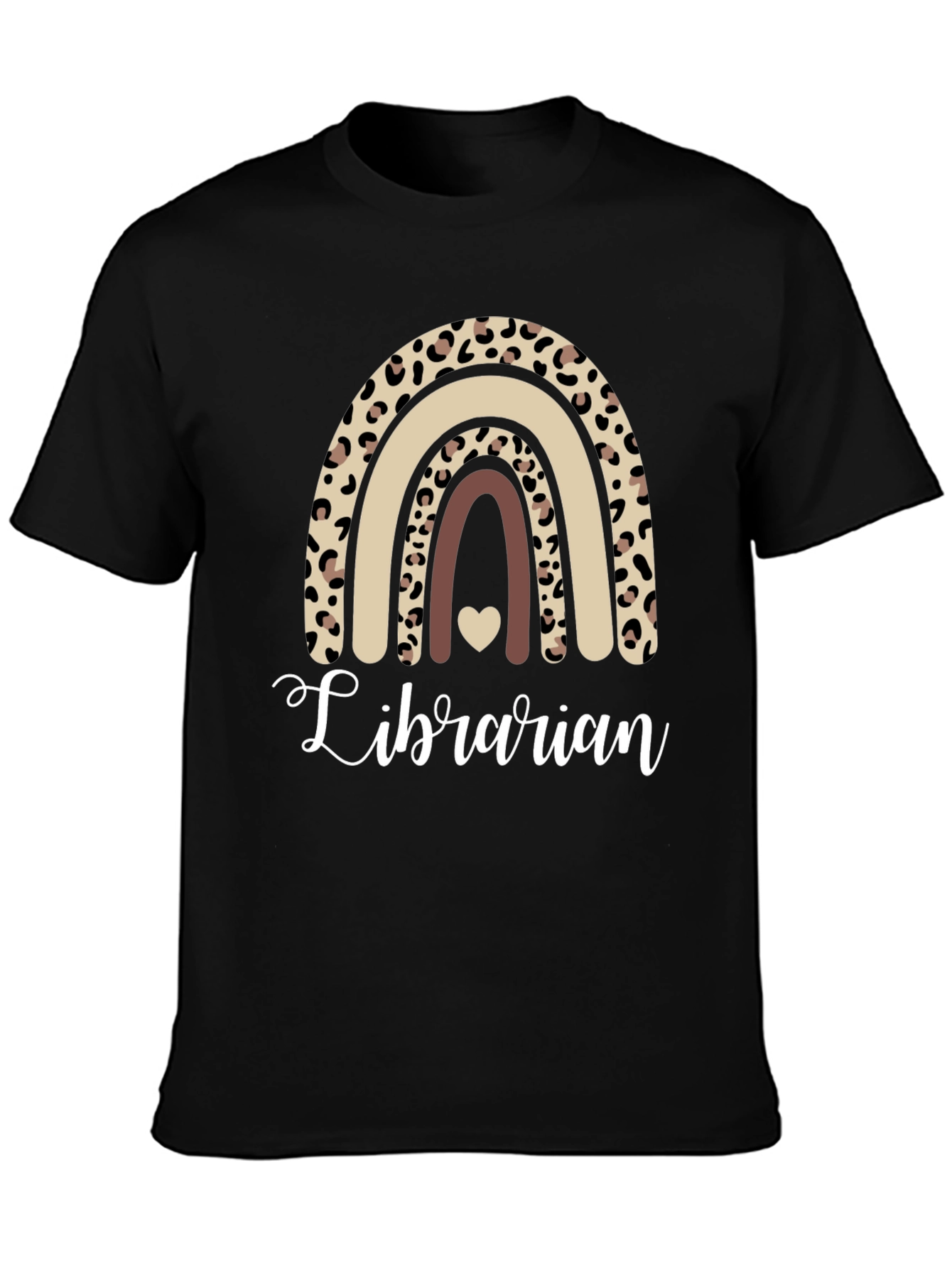 Black Librarian Leopard Rainbow T-Shirt view 3