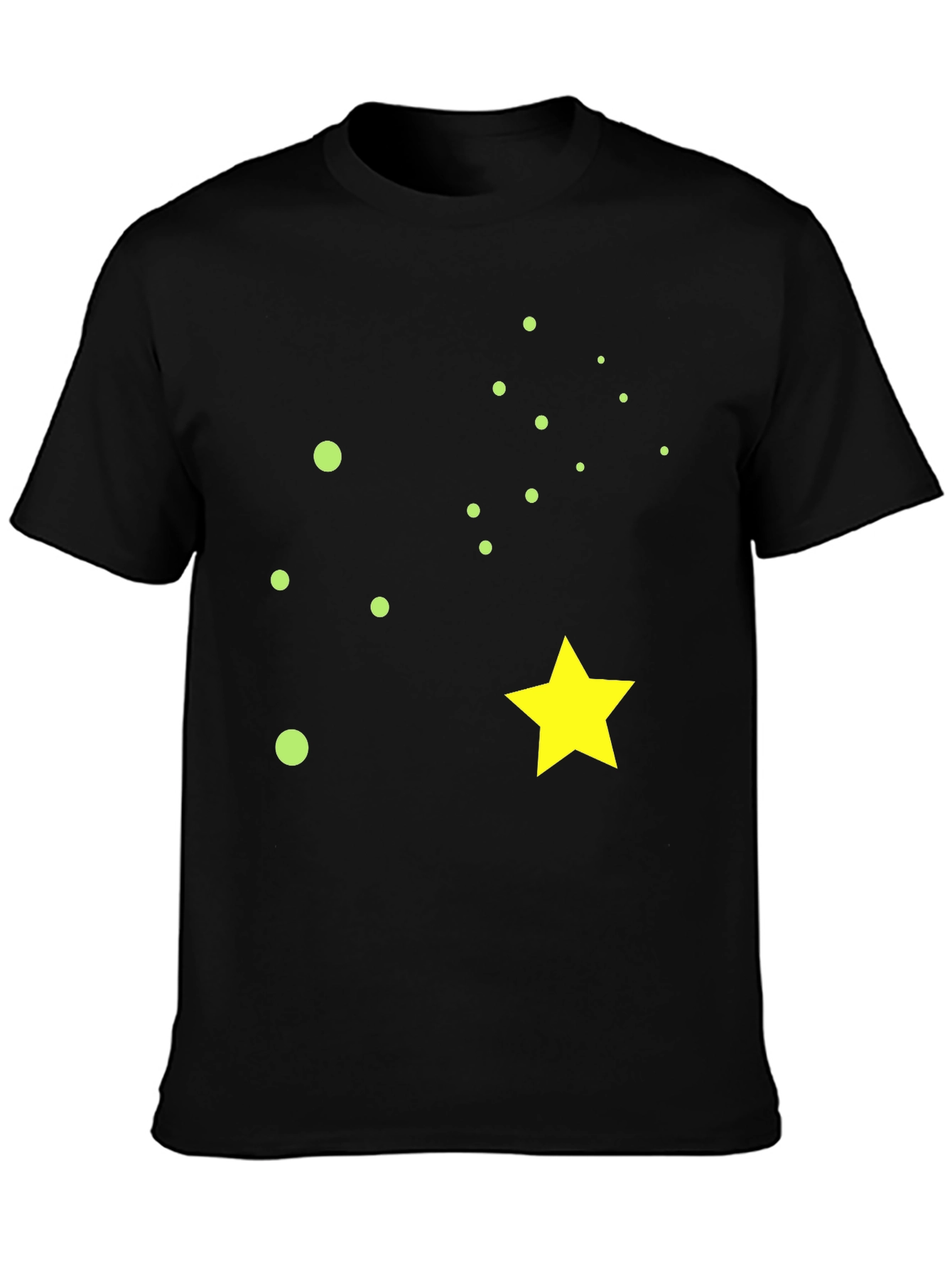 Black Starry Night Black Cotton T-Shirt view 3