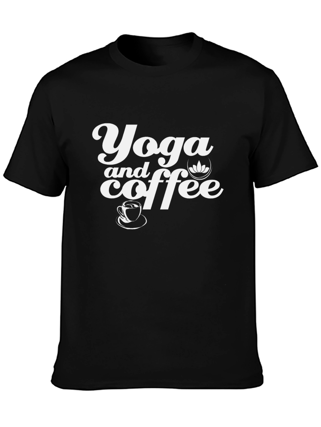 Black Yoga and Coffee Graphic Tee - Black view 3