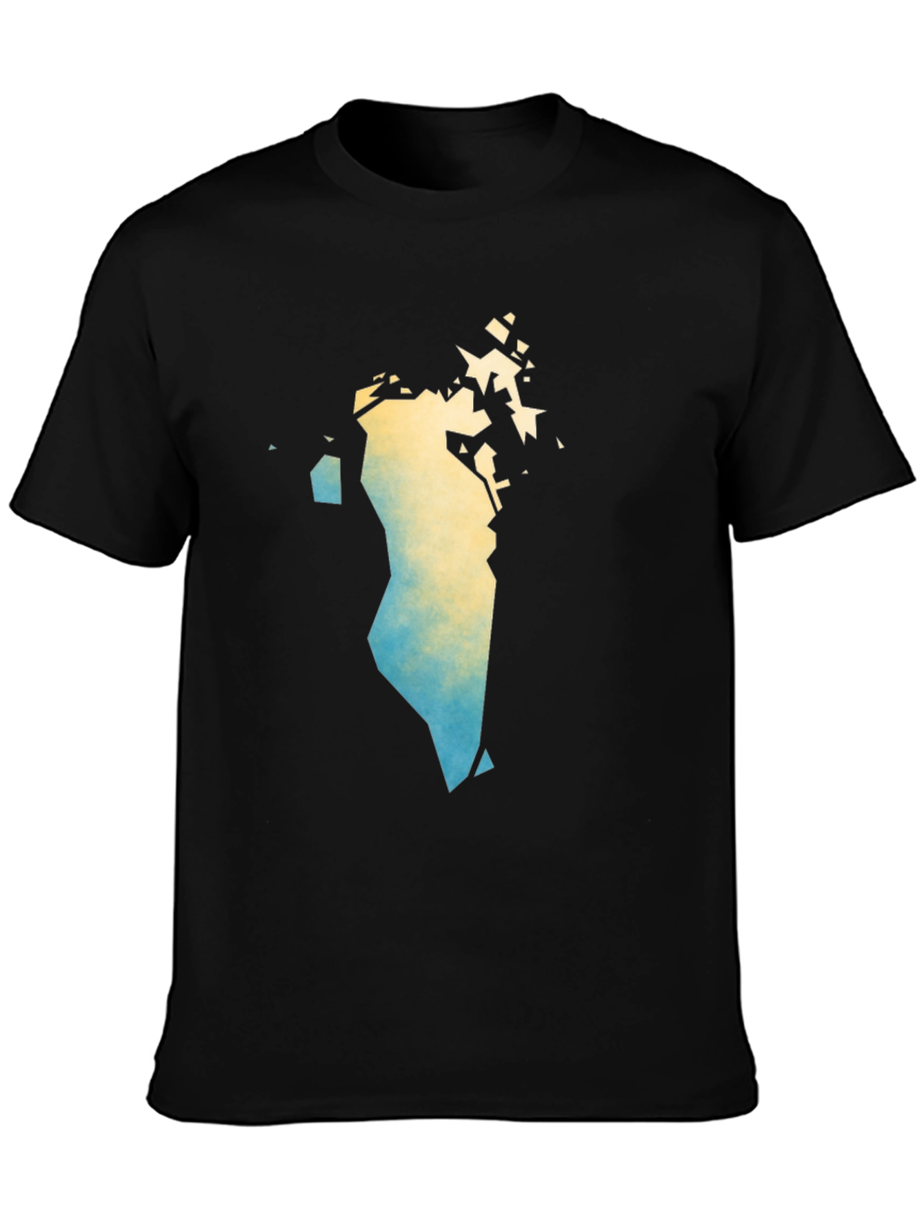 Black Bahrain Map Art Black T-Shirt - Stylish Graphic Tee view 3