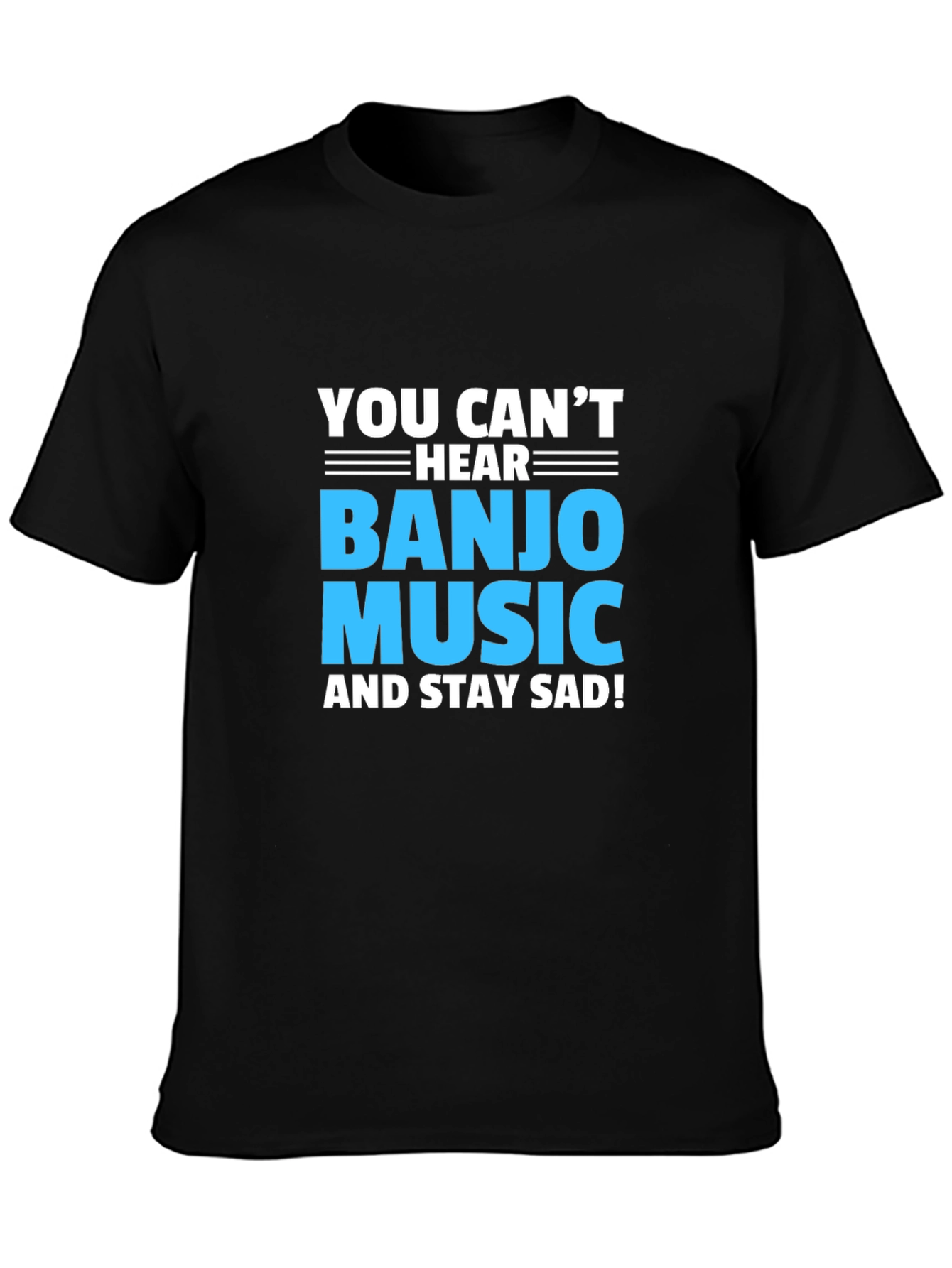 Black Banjo Music T-Shirt: Stay Happy view 3