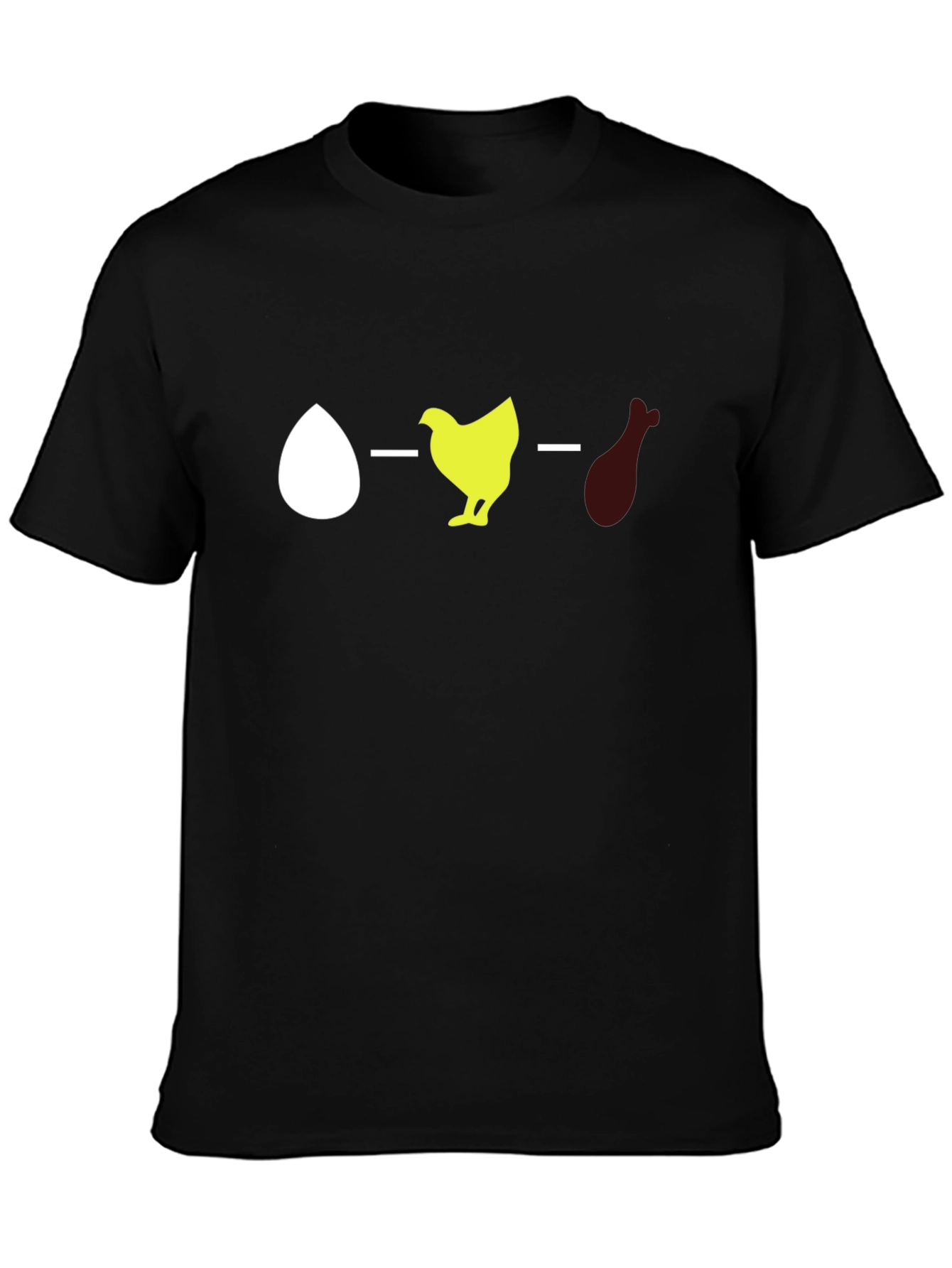 Black Egg, Chicken, Leg Evolution Graphic Tee view 3