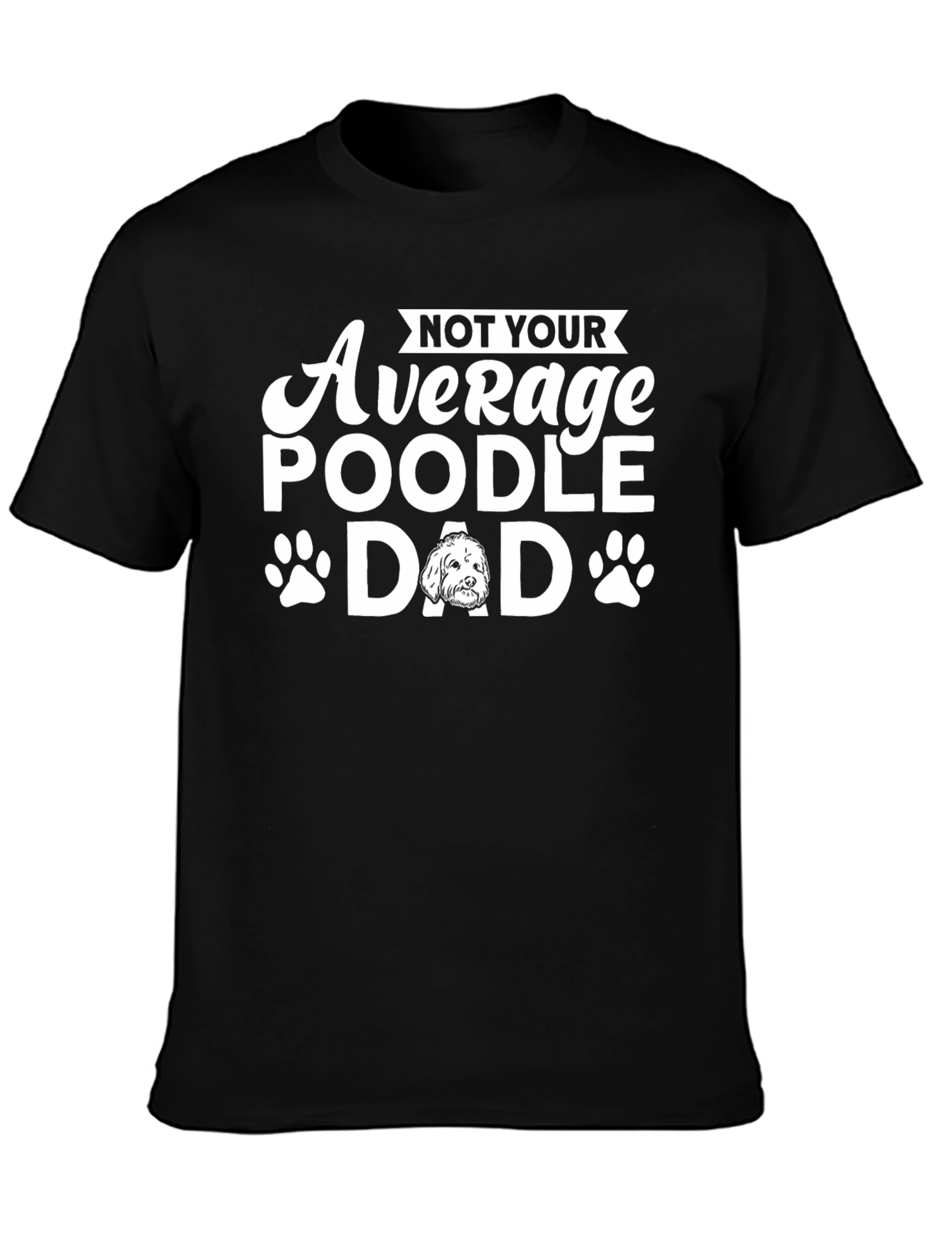 Black Poodle Dad Graphic T-Shirt - Novelty Dog Lover Tee view 3