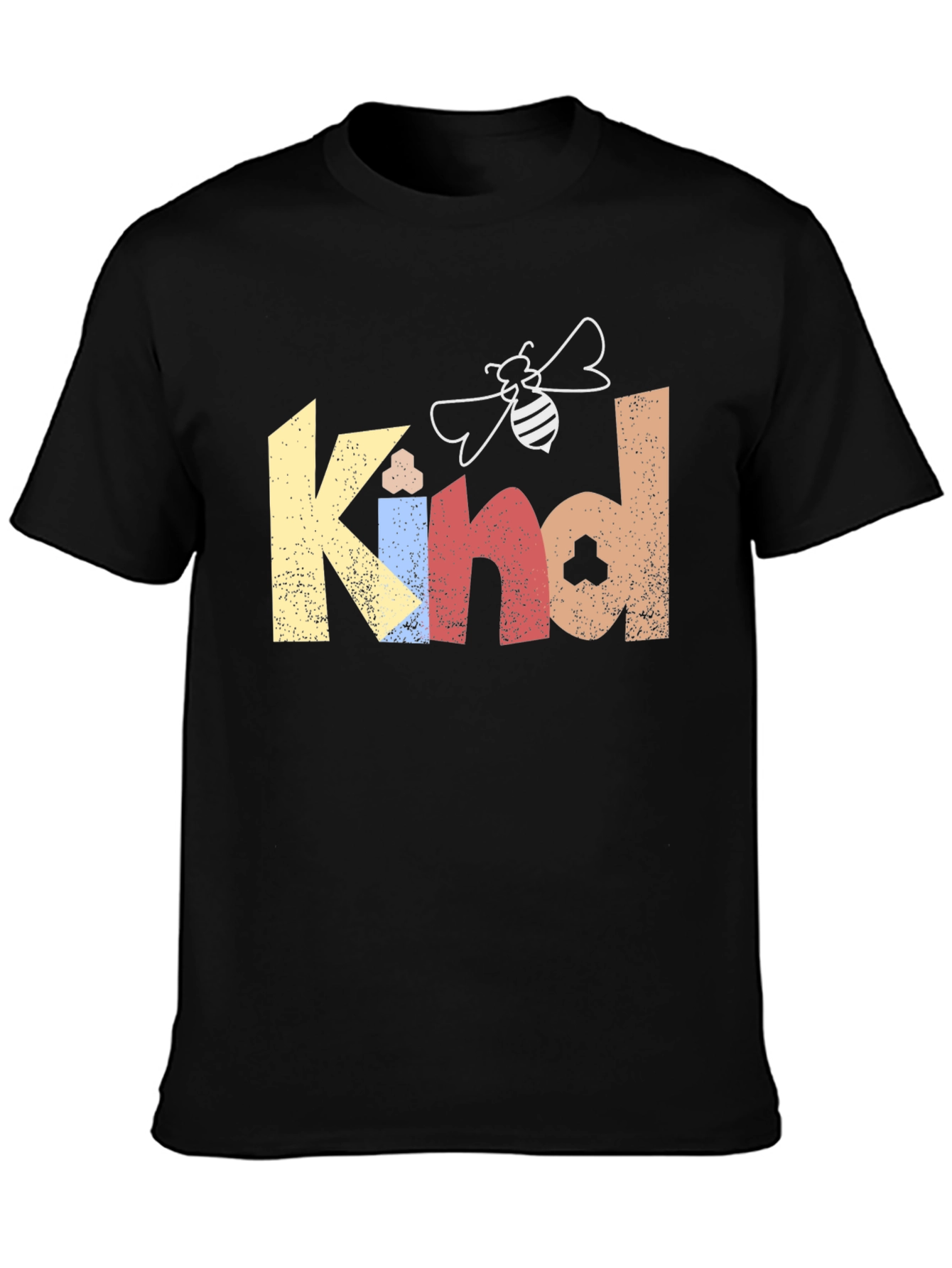Black Be Kind T-Shirt - Bee Graphic Tee -  Motivational Shirt view 3