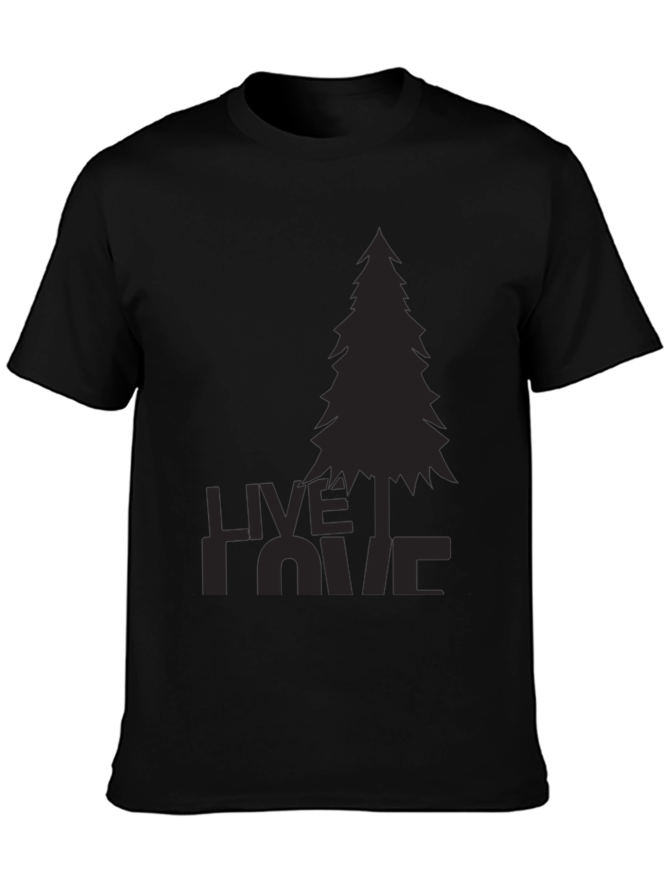 Black Nature Lover's Black Tee - Live, Love, Pine view 3