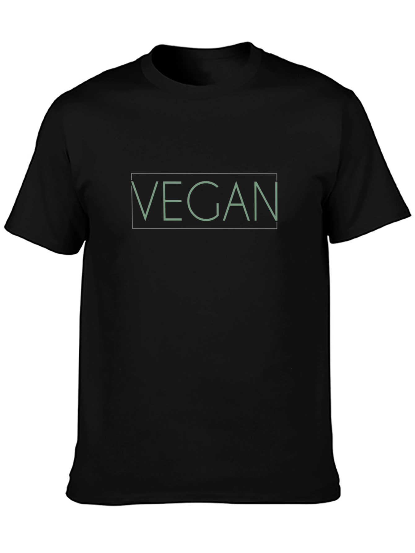 Black Vegan Statement T-Shirt - Black Crew Neck Tee view 3