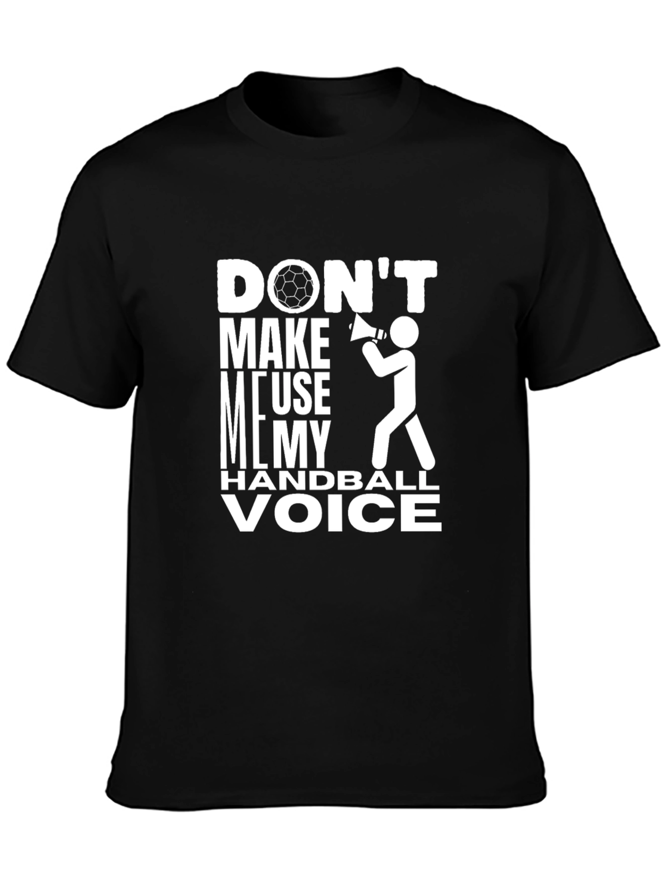 Black Handball Voice T-Shirt - Funny Graphic Tee view 3