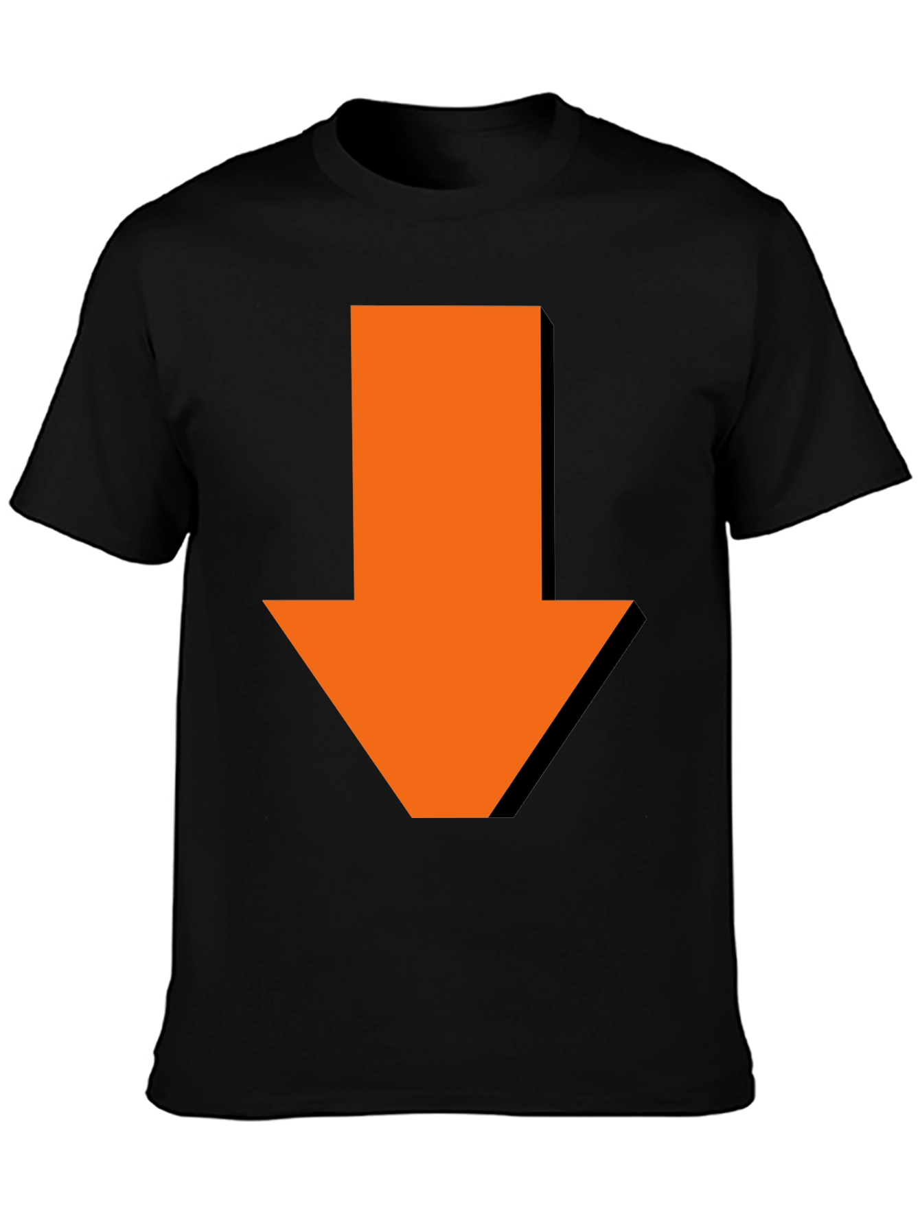 Black Down Arrow Graphic Tee - Casual Black T-Shirt view 3