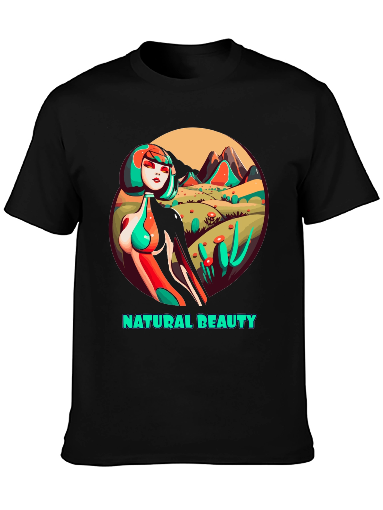 Black Natural Beauty Graphic Tee - Unique Artistic Design view 3