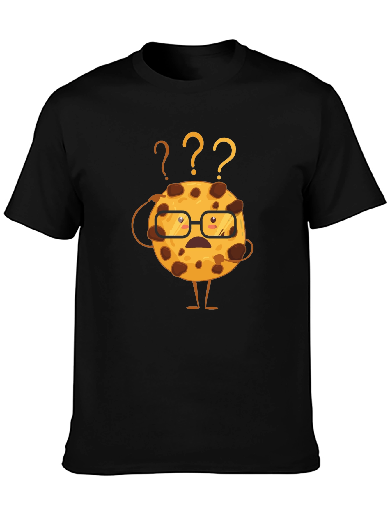 Black Confused Cookie Graphic Tee - Fun Casual Wear view 3