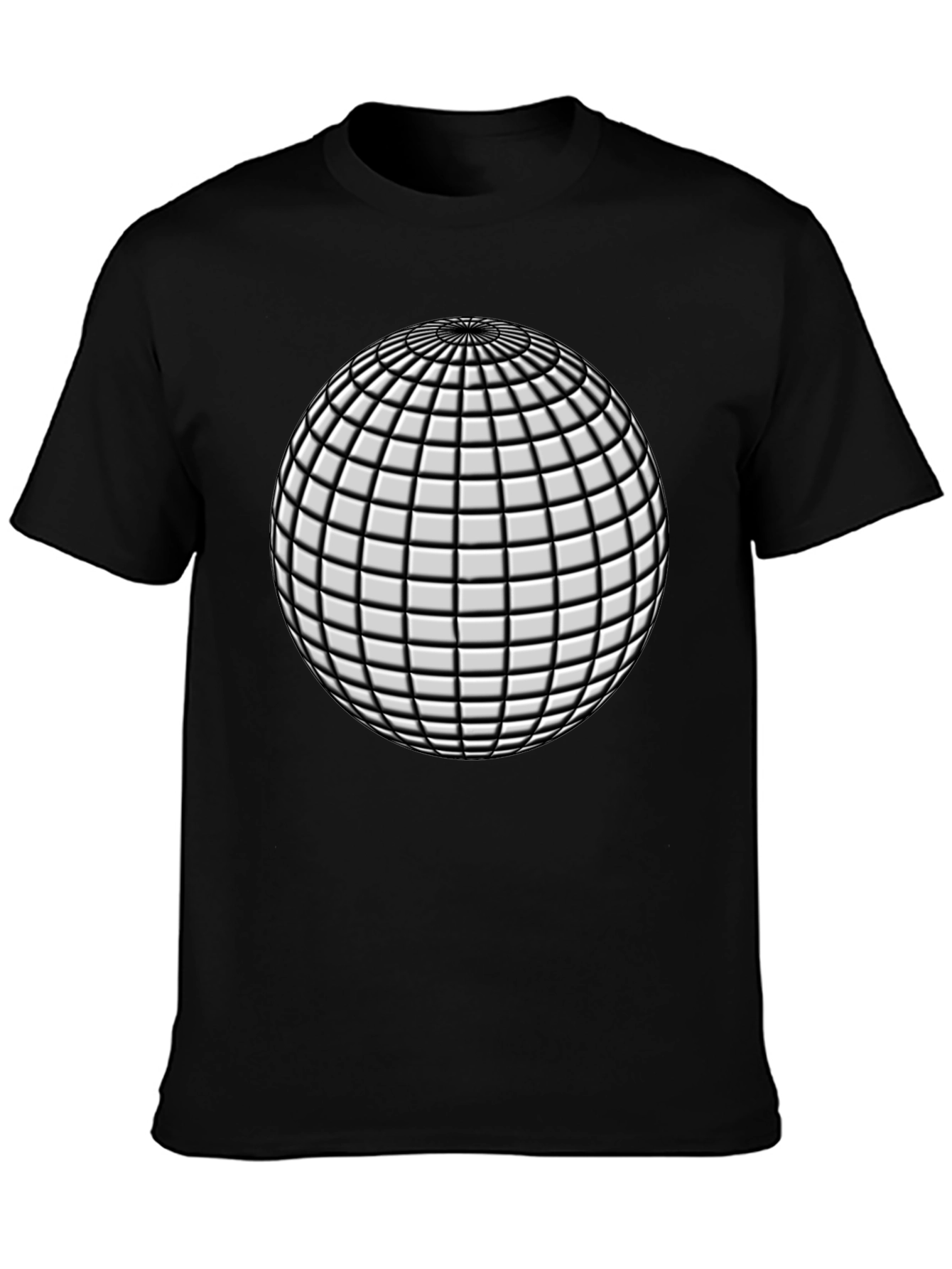 Black Geometric Sphere Graphic T-Shirt - Modern Design view 3
