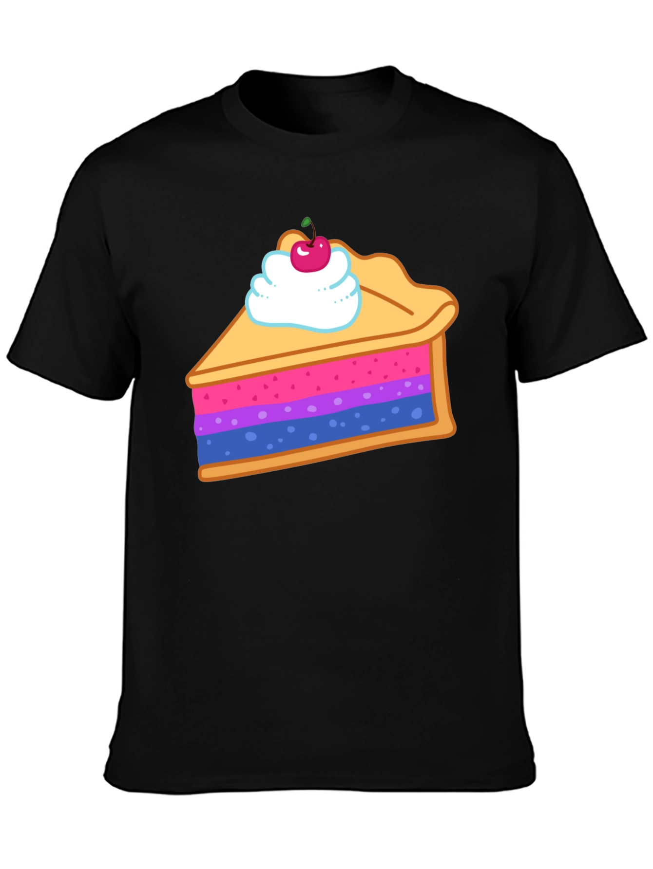 Black Bisexual Pride Flag Pie Slice Graphic T-Shirt view 3