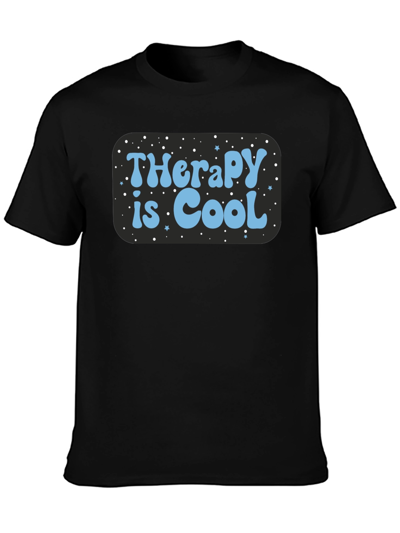 Black Therapy is Cool Graphic T-Shirt view 3