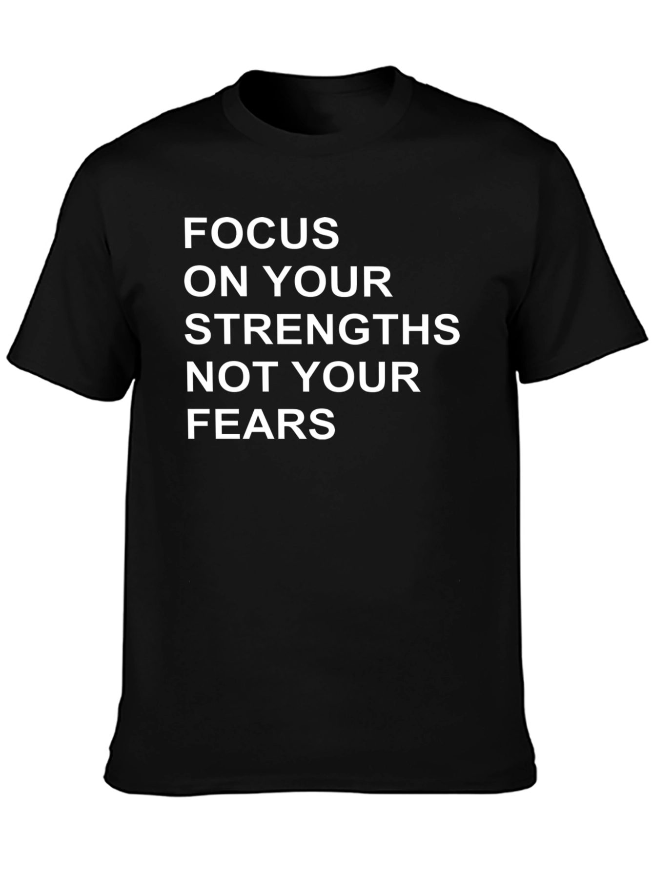 Black Motivational T-Shirt: Focus on Strengths view 3