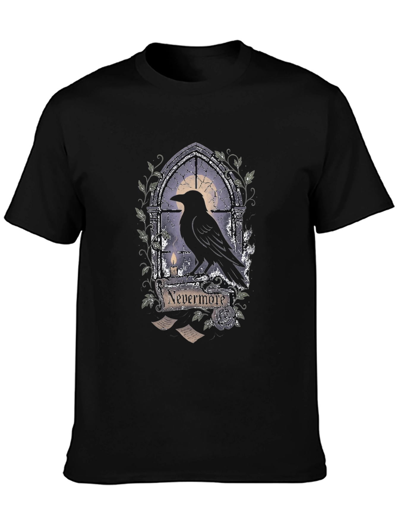 Black Nevermore Raven Gothic T-Shirt view 3
