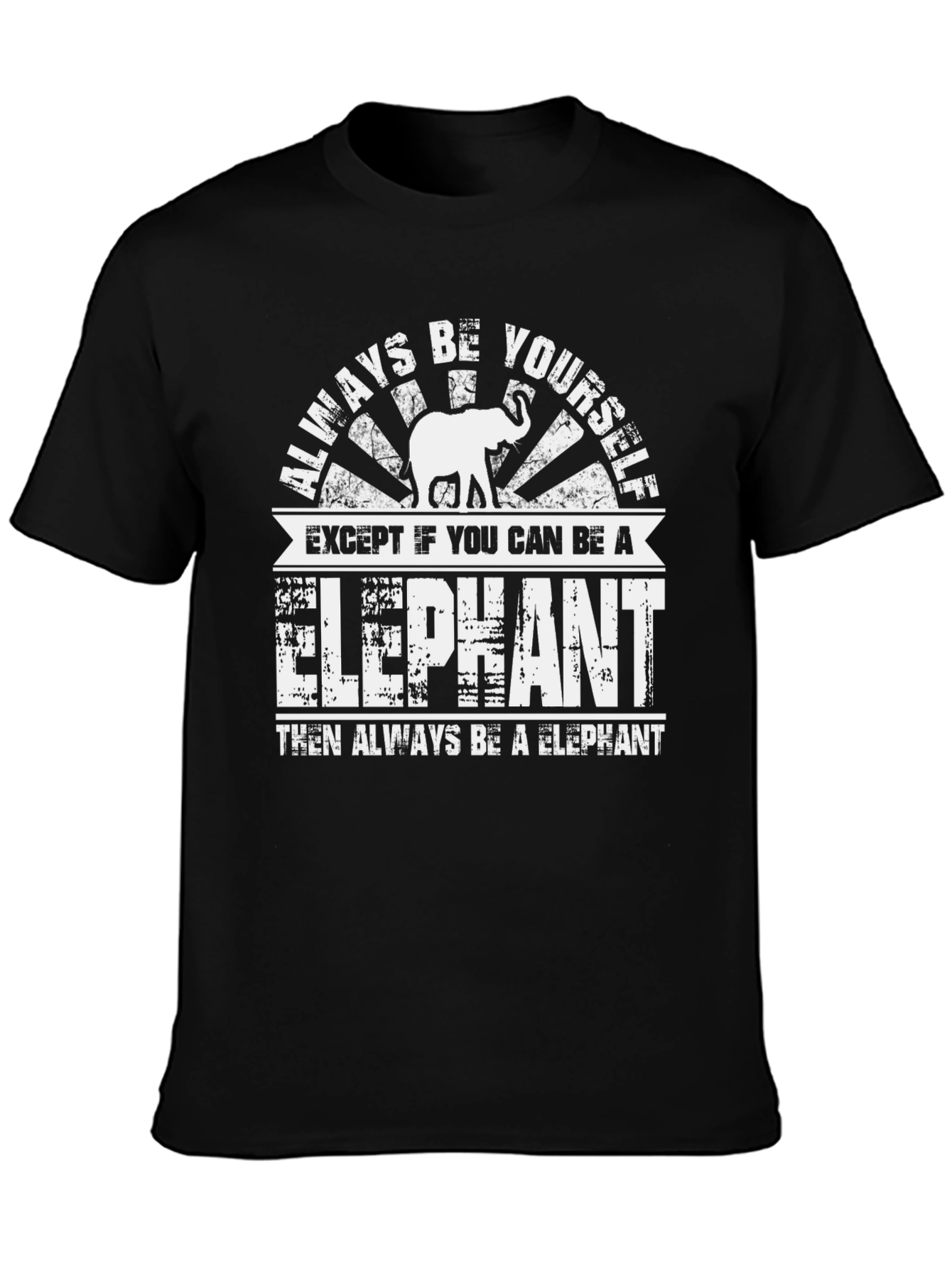 Black Always Be Yourself Except Elephant Graphic Tee view 3