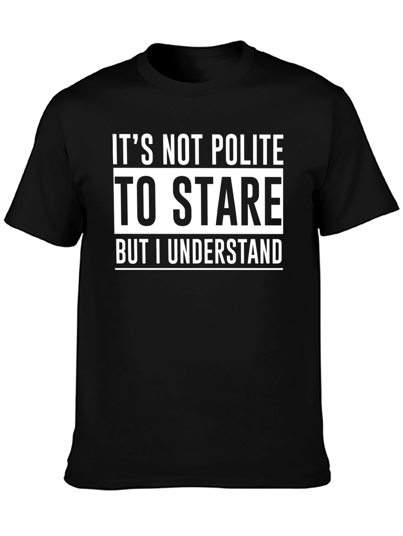 Black Funny Stare Graphic Tee - Men's Black T-Shirt view 3