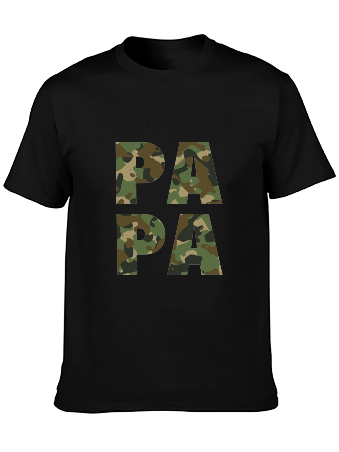 Black Camo Papa T-Shirt - Military Father's Day Tee view 3