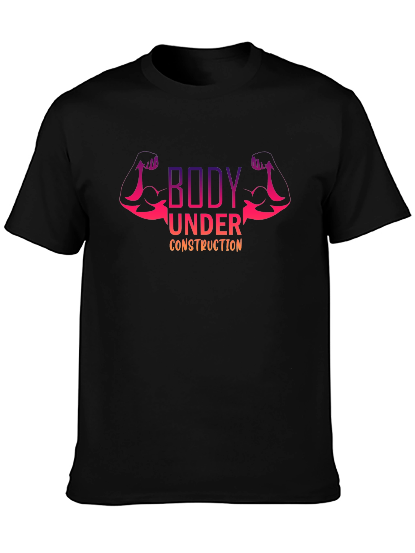 Black Body Under Construction Men's Black T-Shirt view 3
