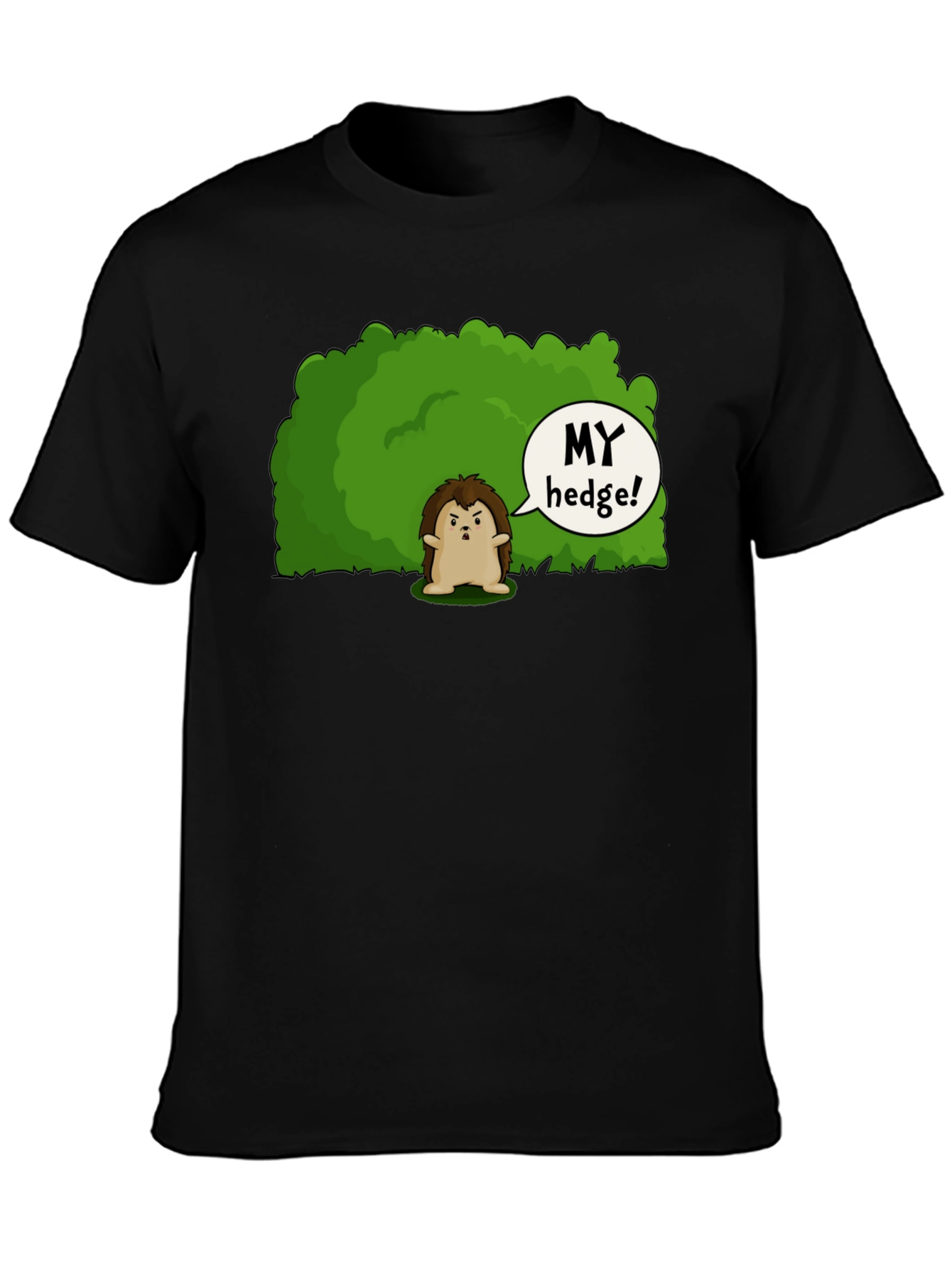 Black My Hedge! Funny Hedgehog Graphic T-Shirt view 3