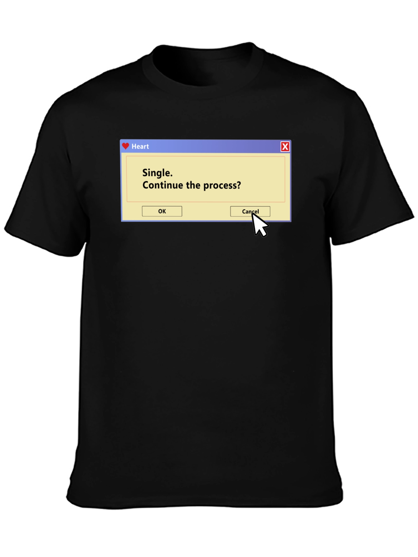 Black Single Process T-Shirt - Funny Computer Pop-Up Tee view 3