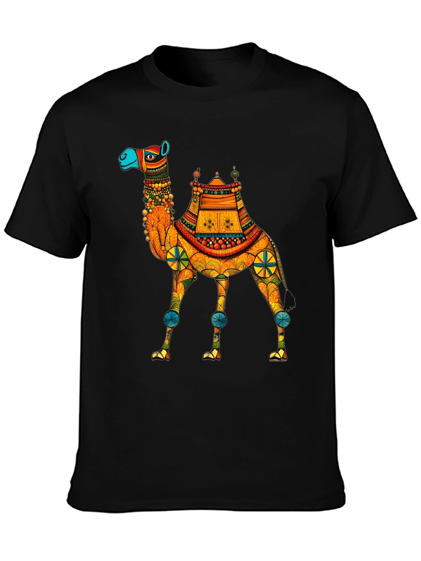 Black Camel Graphic Print T-Shirt - Unique Design view 3
