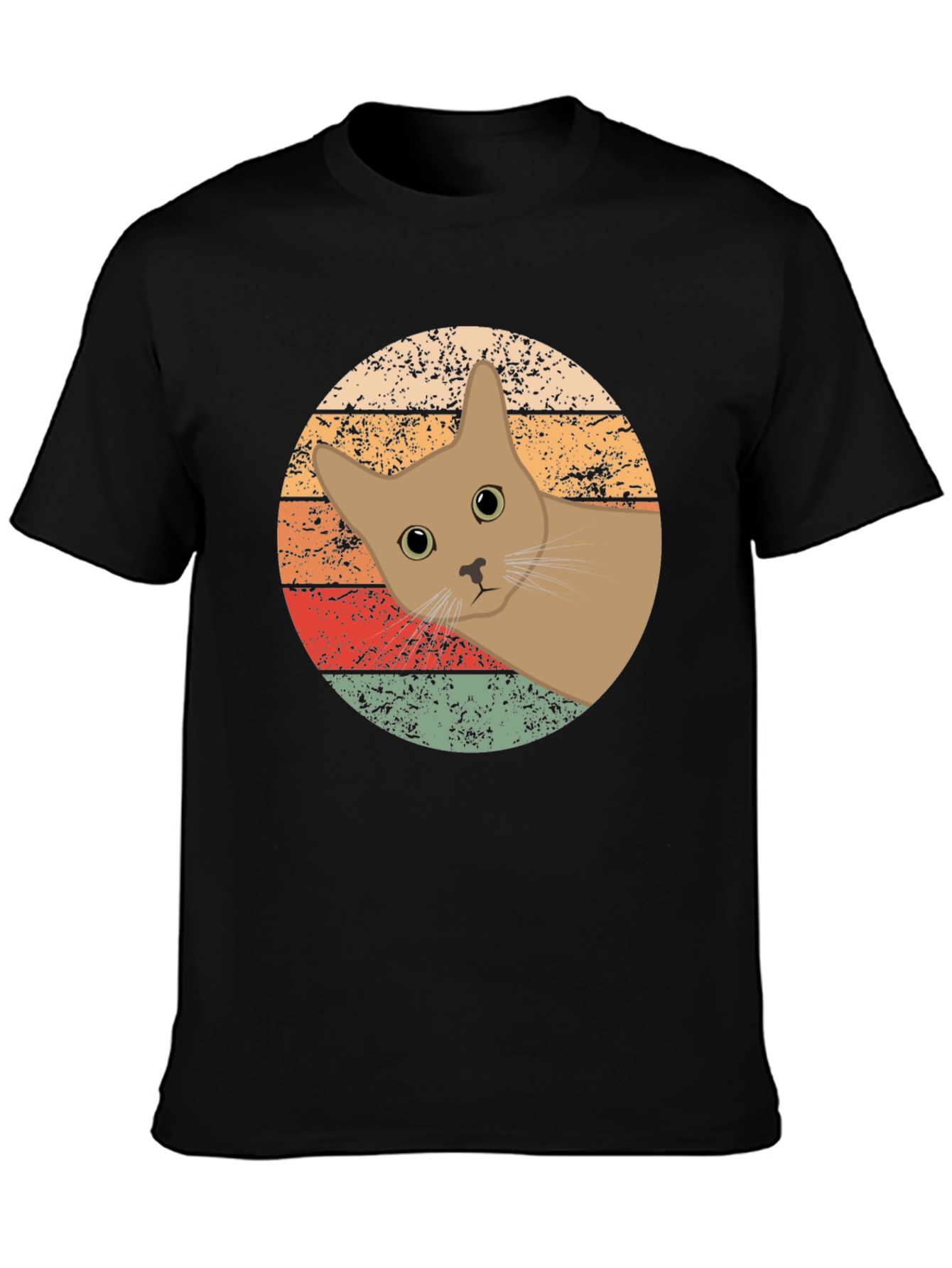 Black Retro Cat Graphic Tee view 3