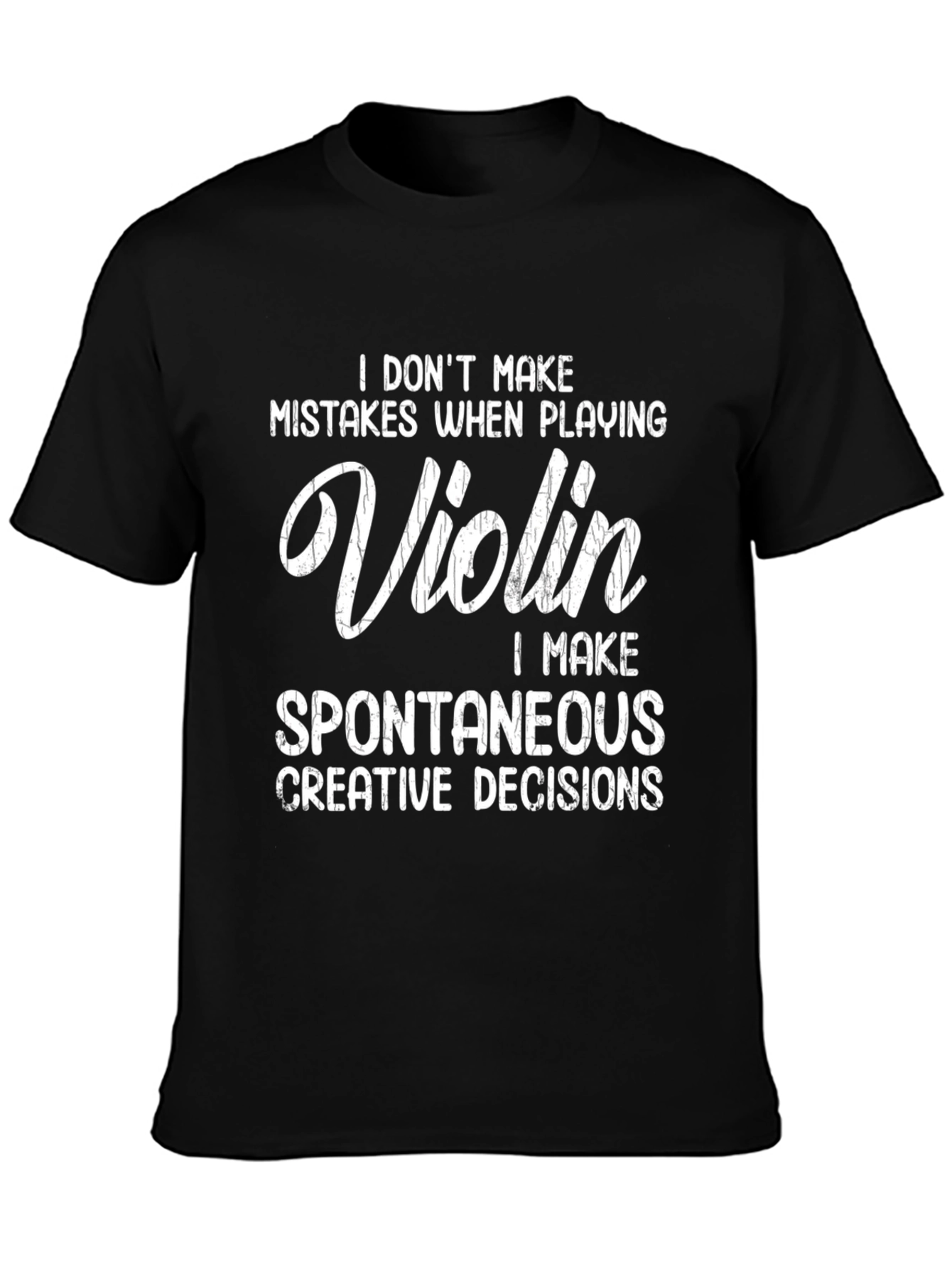 Black Funny Violinist T-Shirt - Spontaneous Creative Decisions view 3