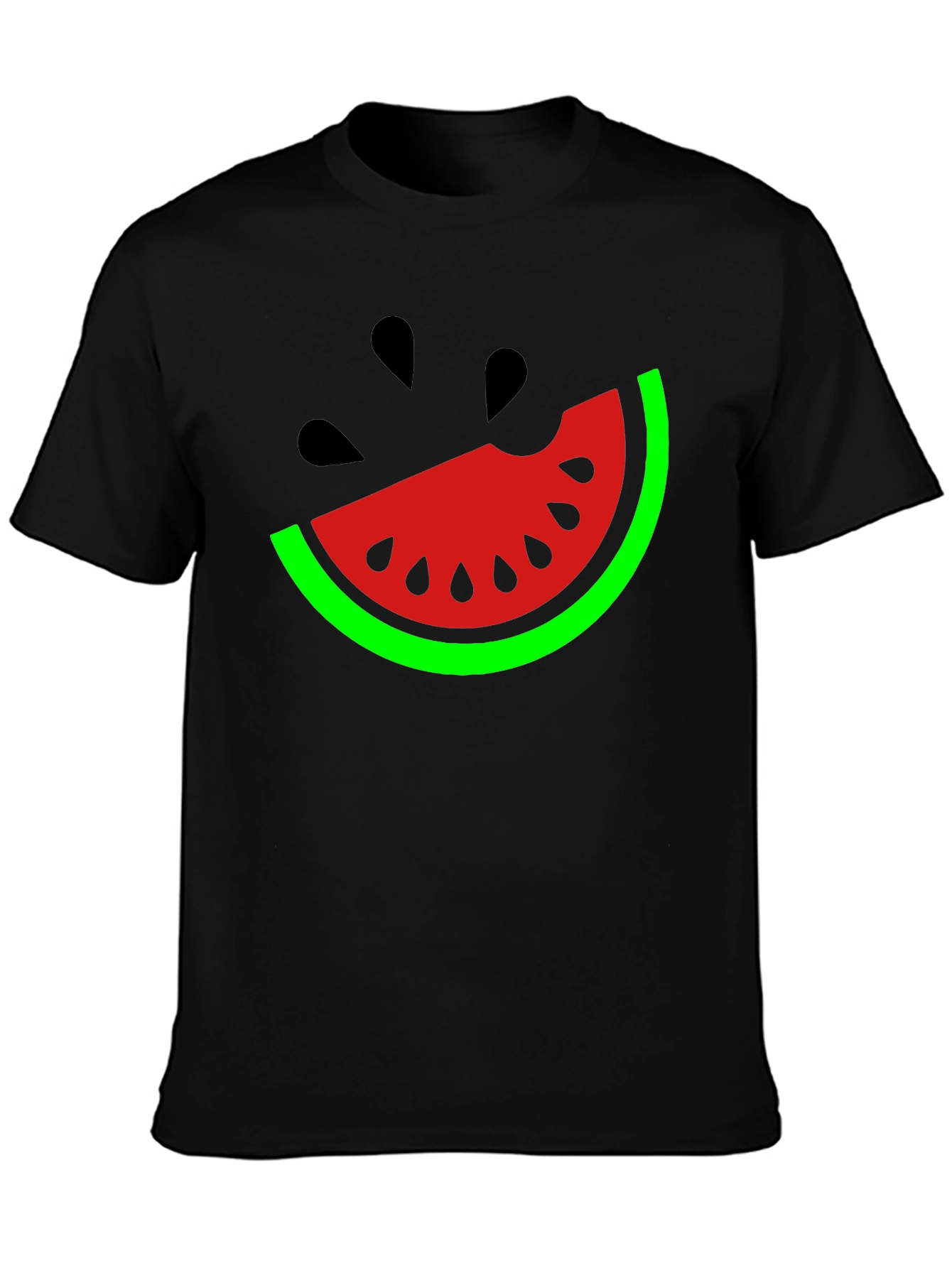 Black Watermelon Slice Graphic T-Shirt - Fun Summer Style view 3