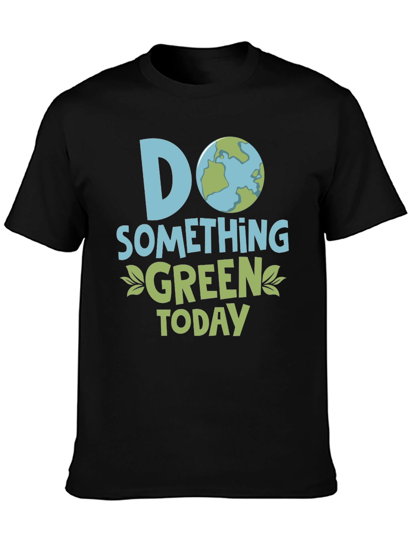Black Eco-Friendly 'Do Something Green' Graphic T-Shirt view 3